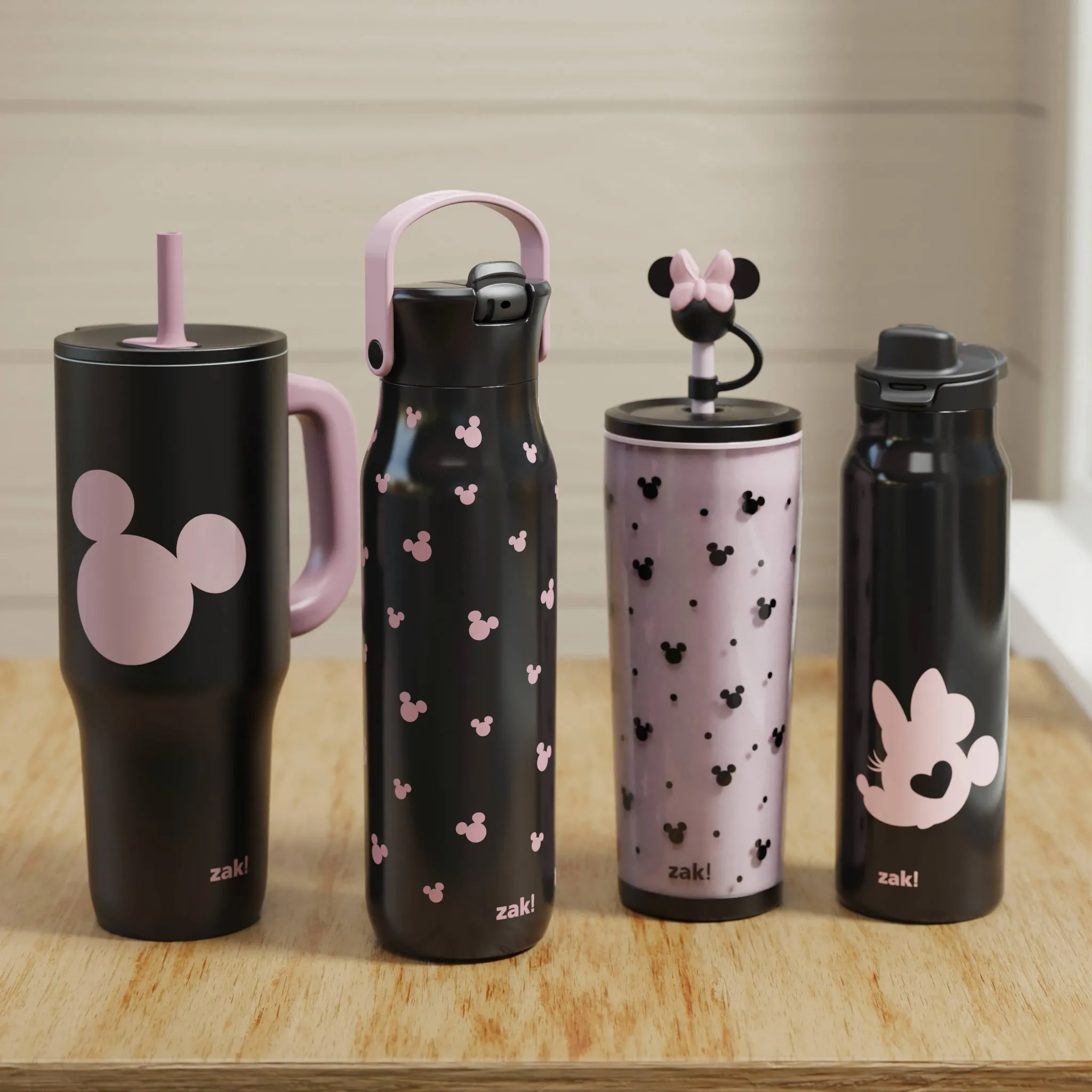 25oz Double-Wall Plastic Straw Tumbler with Topper - Black - Image 4