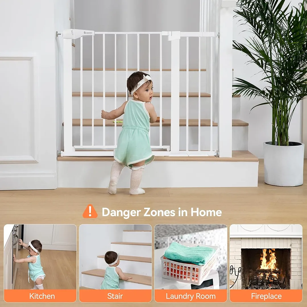 29.5" to 40.5" Wide, Auto Close Extra Wide Dog Gate for House - White - Image 2