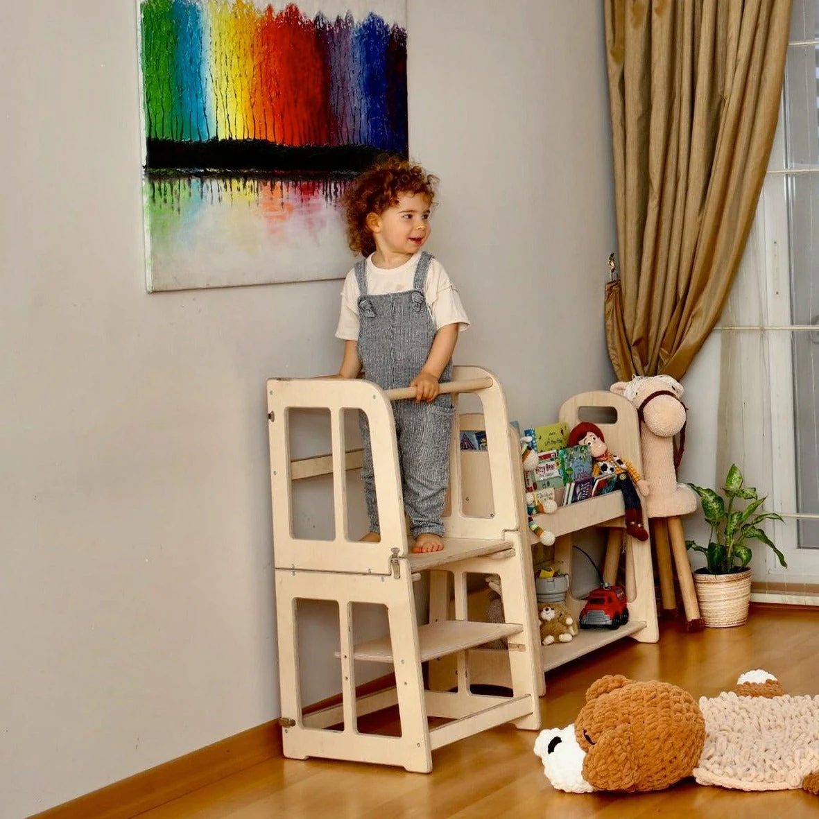 2in1 Montessori Toddler Tower & Desk - Image 10
