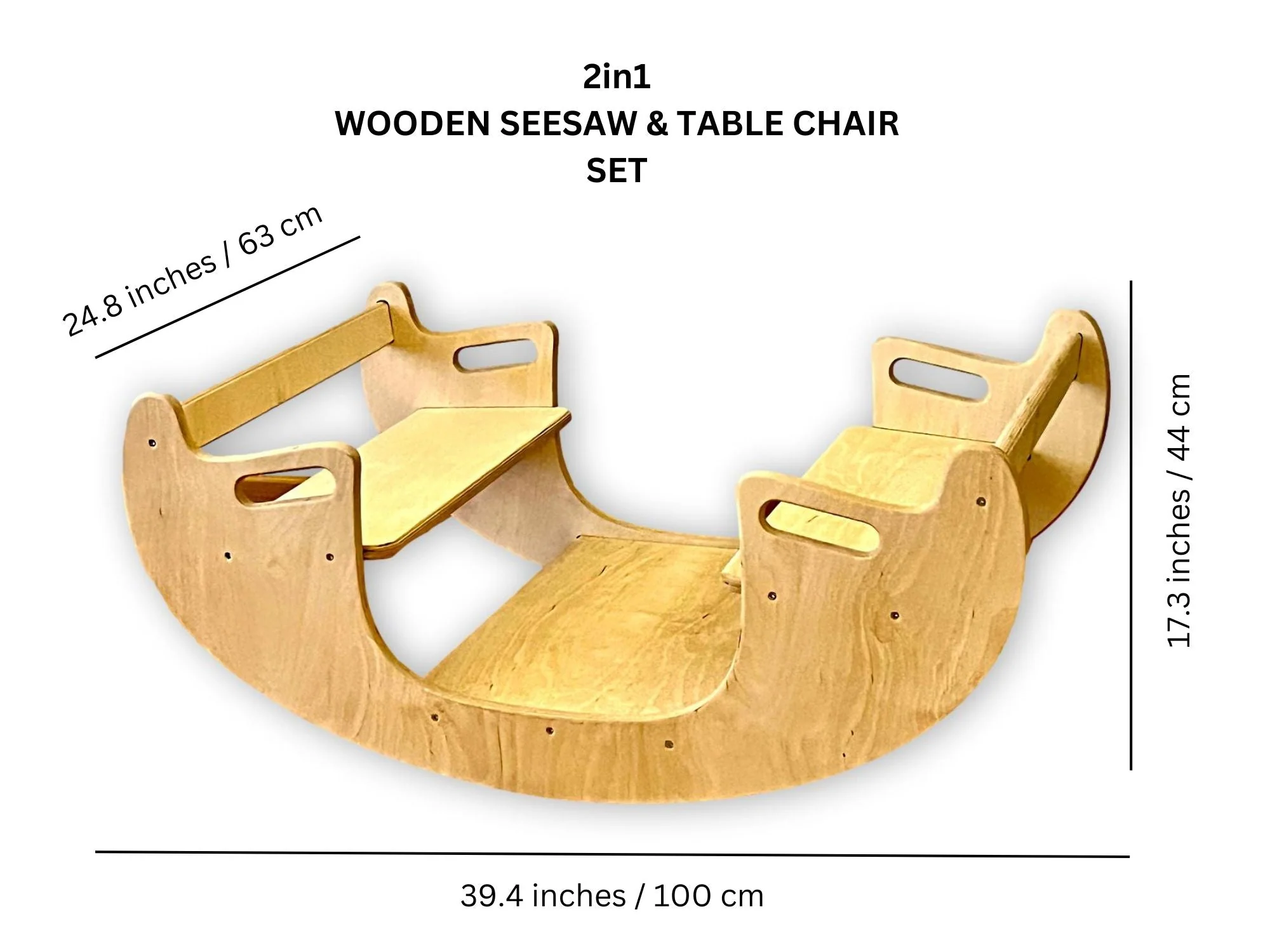 2in1-Montessori Wooden Seesaw-Table Chair Set - Image 12