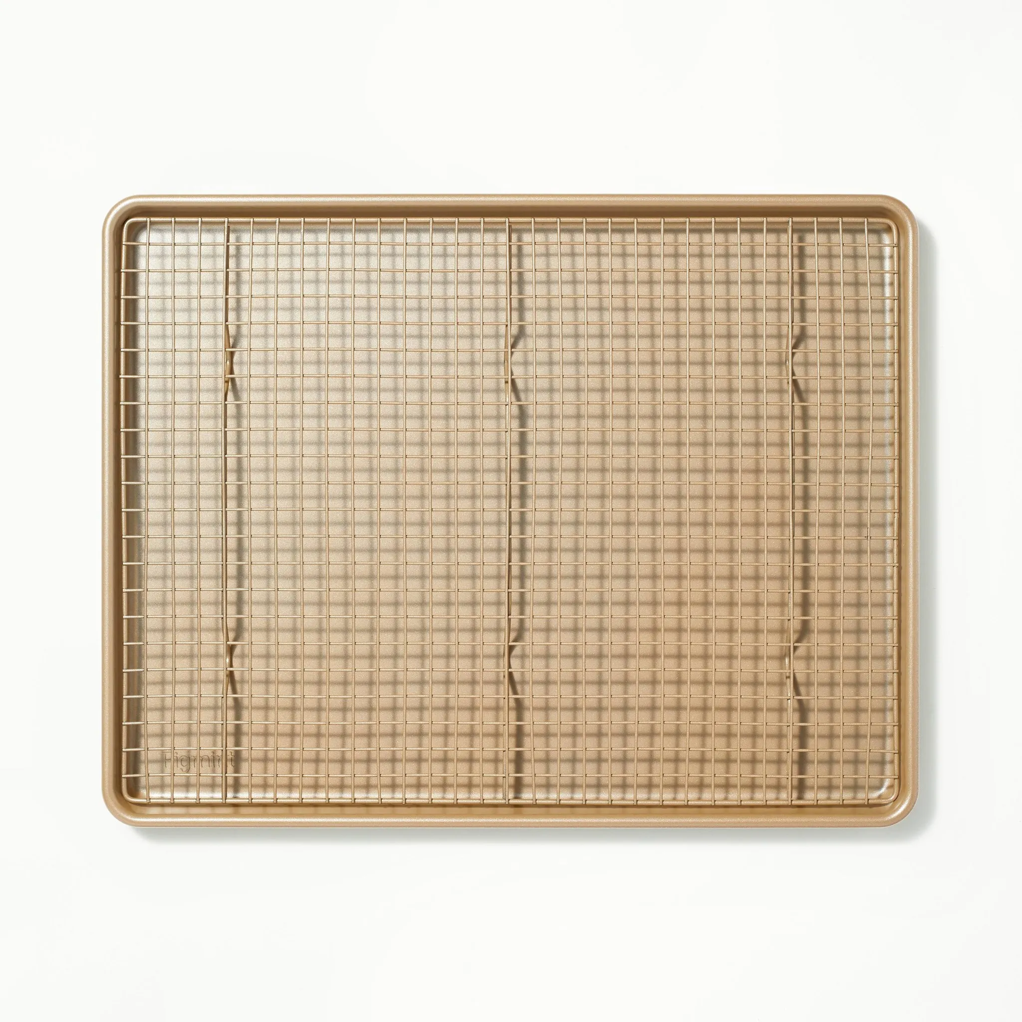 2pc Nonstick Baking Sheet and Cooling Rack Set Gold - ™: Wire Rack Baking, Oven-Safe, Dishwasher-Safe