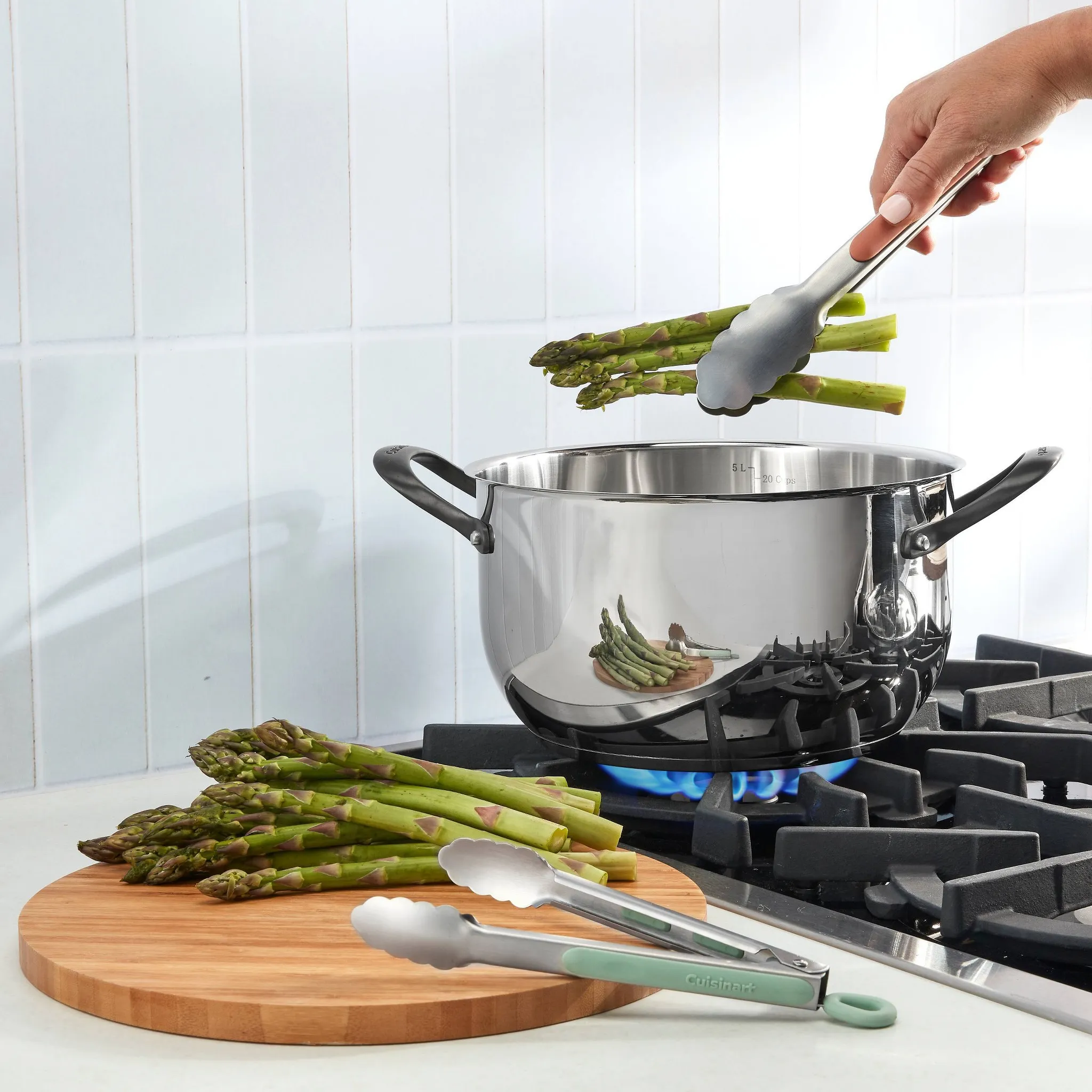 2pc Tong Set: Stainless Steel Kitchen Tongs with Locking Mechanism & Grip Handle - Image 3