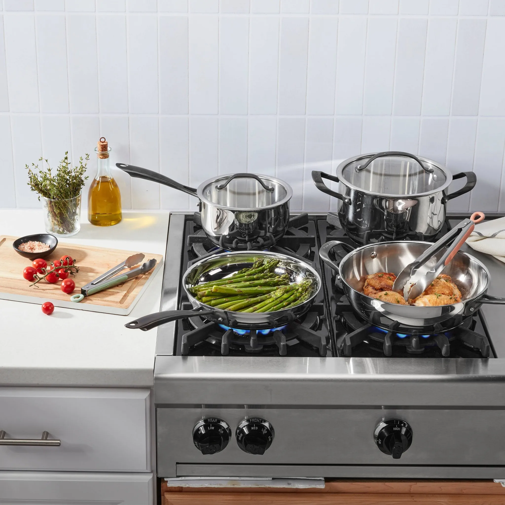 2pc Tong Set: Stainless Steel Kitchen Tongs with Locking Mechanism & Grip Handle - Image 4