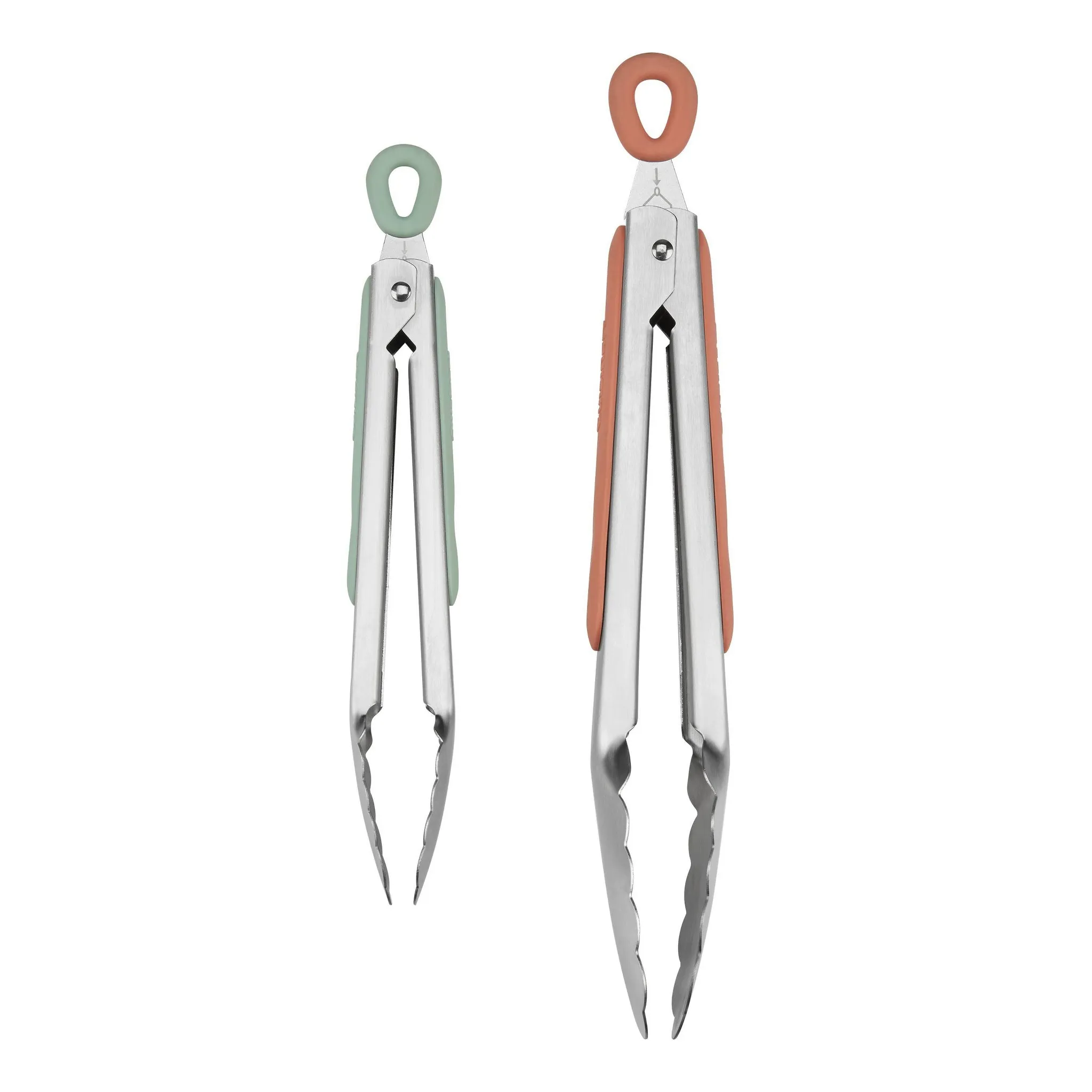 2pc Tong Set: Stainless Steel Kitchen Tongs with Locking Mechanism & Grip Handle - Image 4