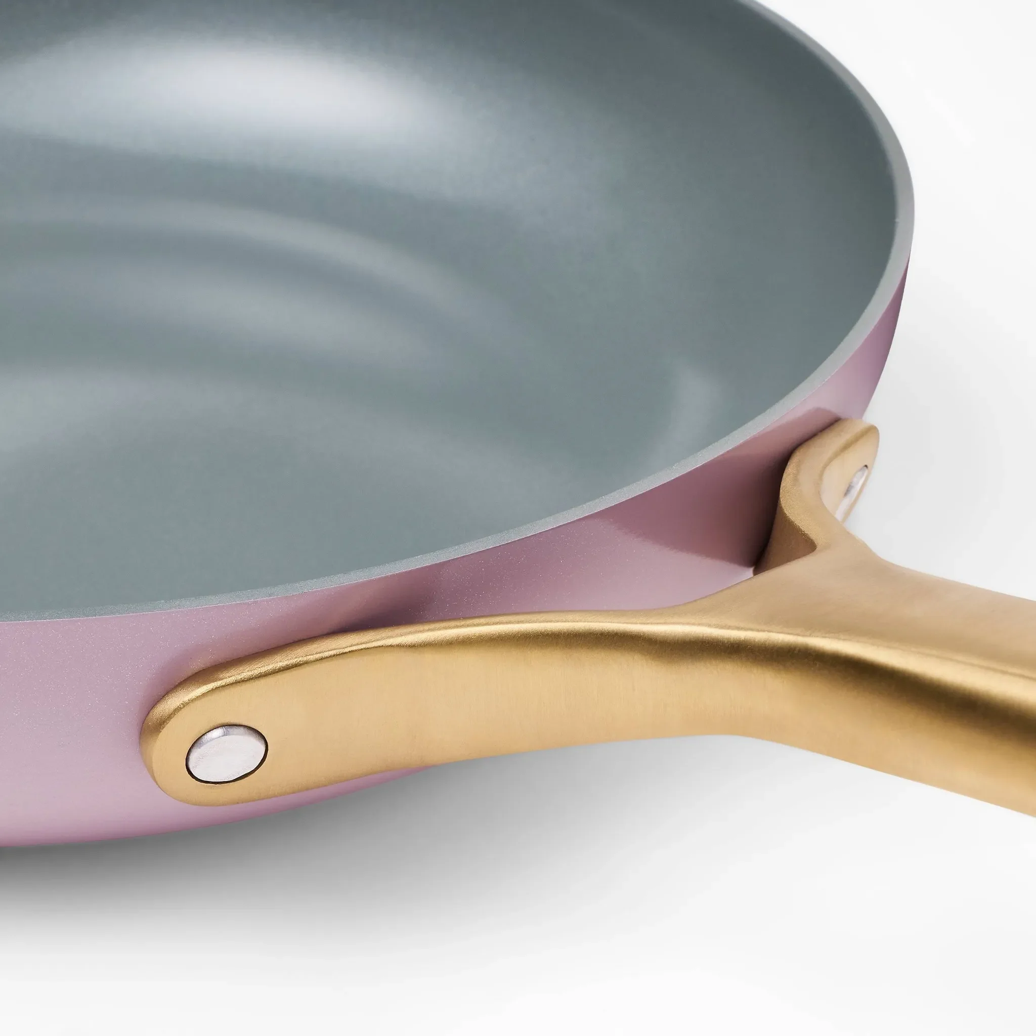 2pk Nonstick Ceramic Coated Aluminum Frying Pan Set with Champagne Handles Lavender - Image 3