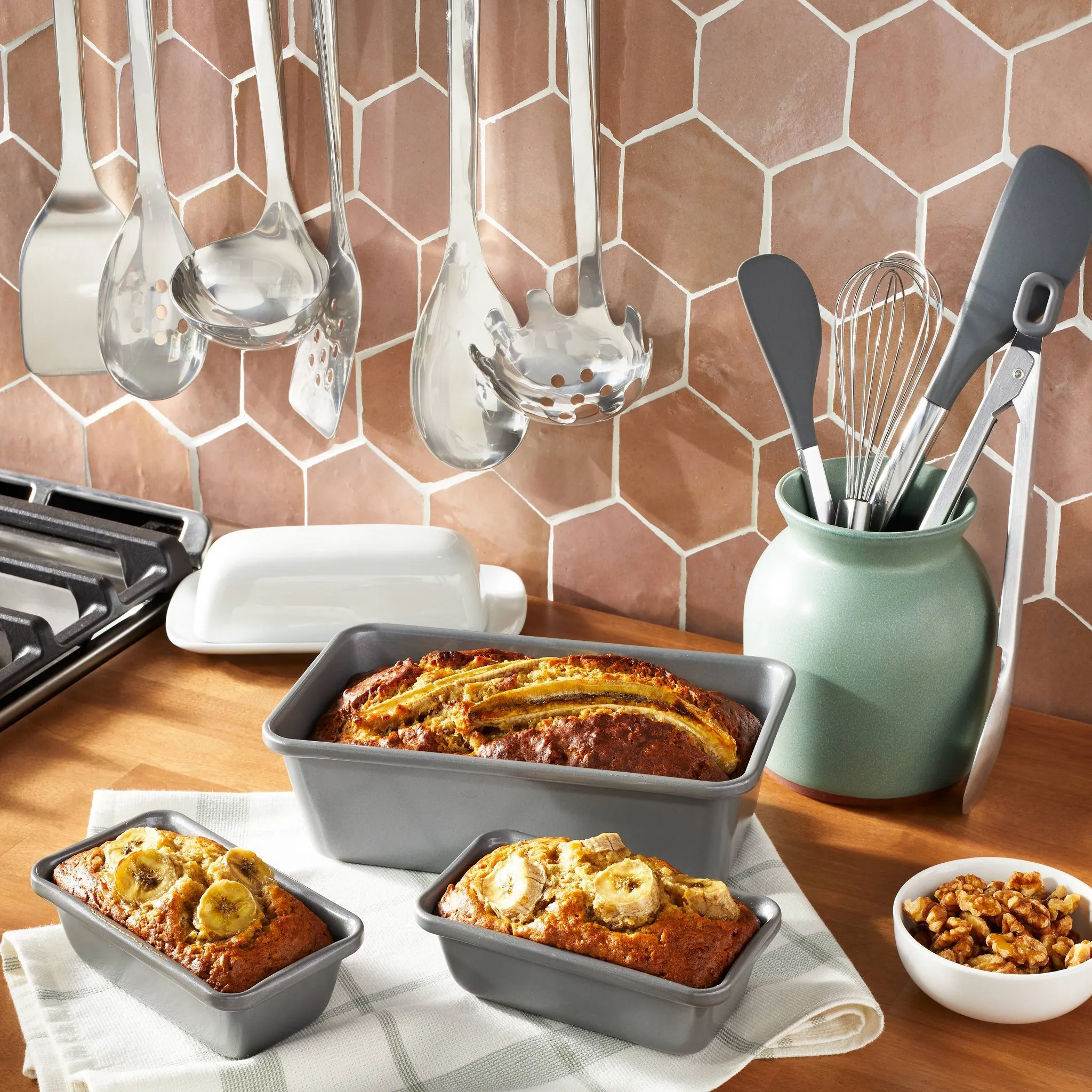 2pk Nonstick Mini Loaf Pan Gray - ™ - Image 3