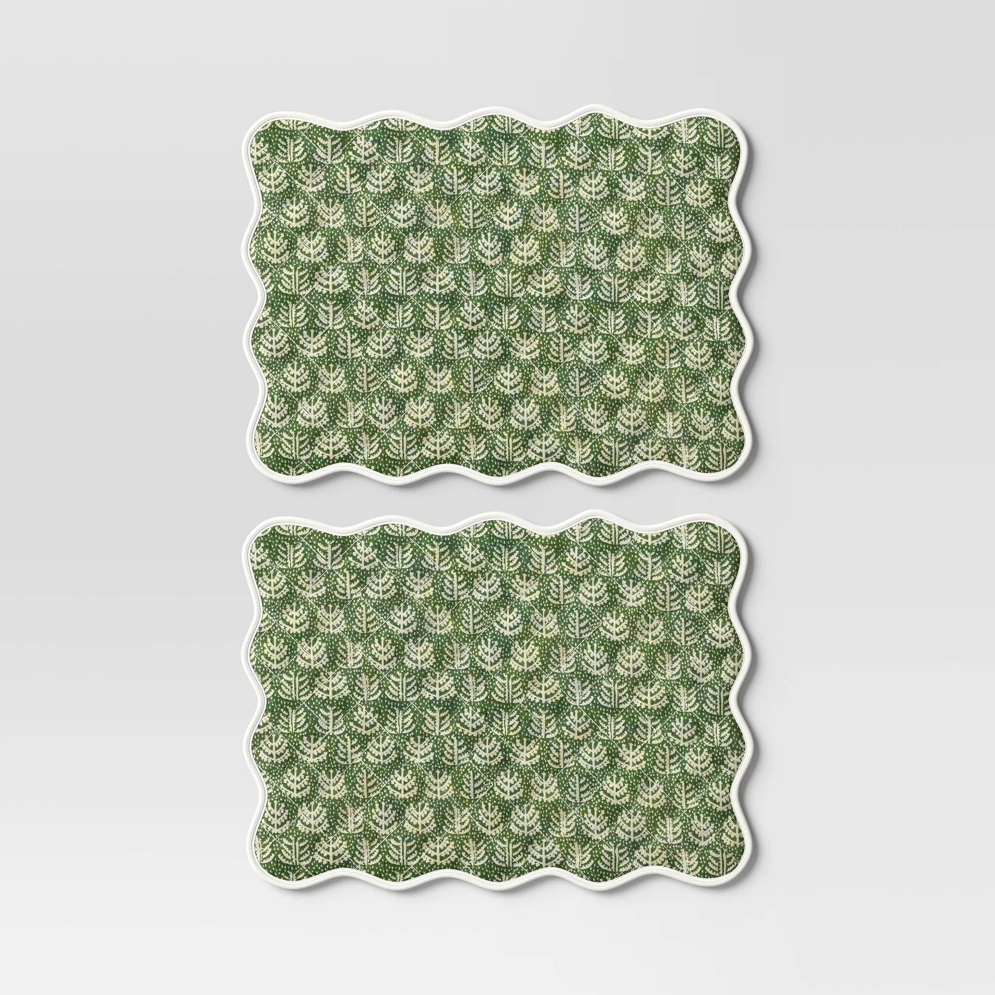 2pk Reversible Placemat Scallop Green - Threshold™ - Image 2