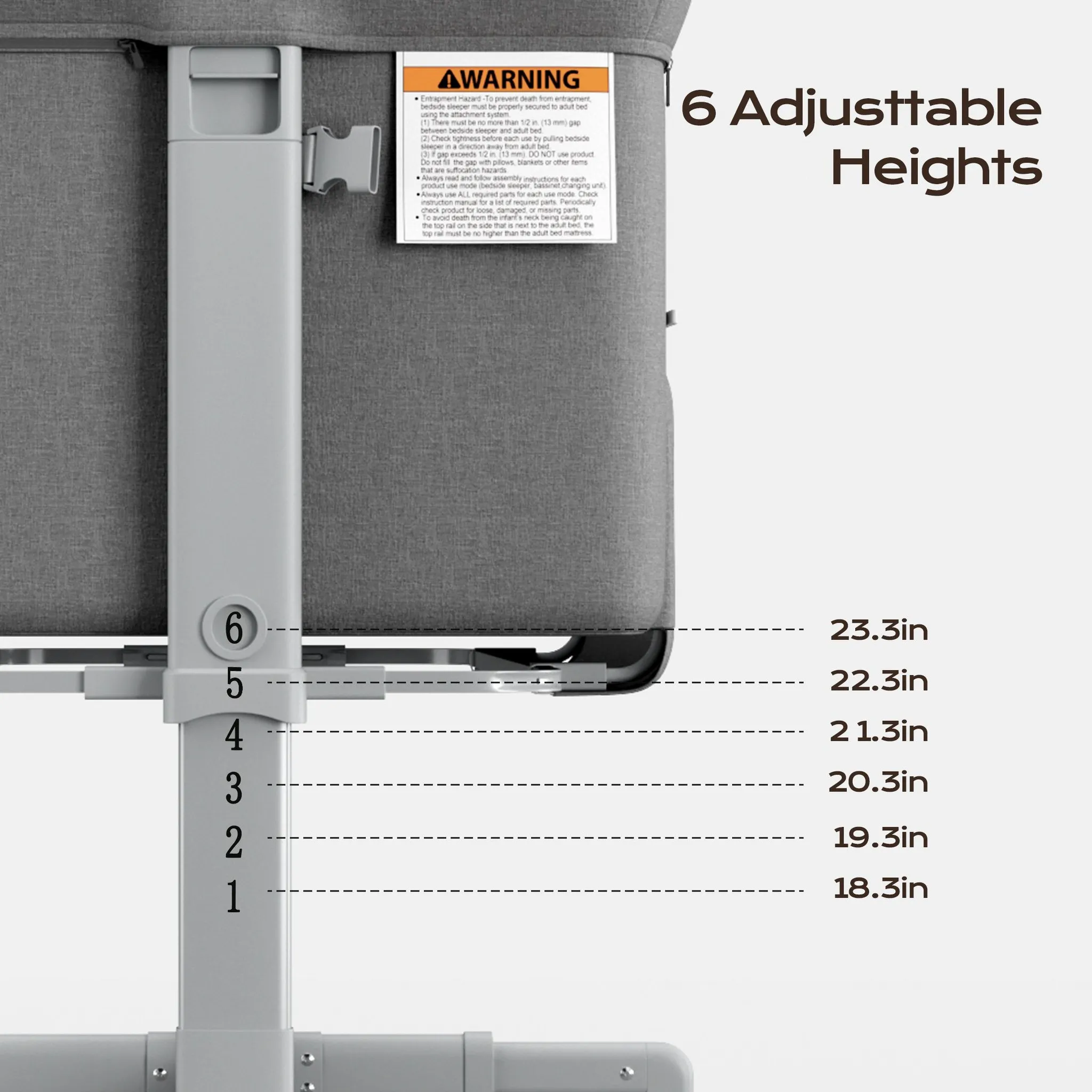 3-in-1 Baby Bassinet - Gray - Image 5
