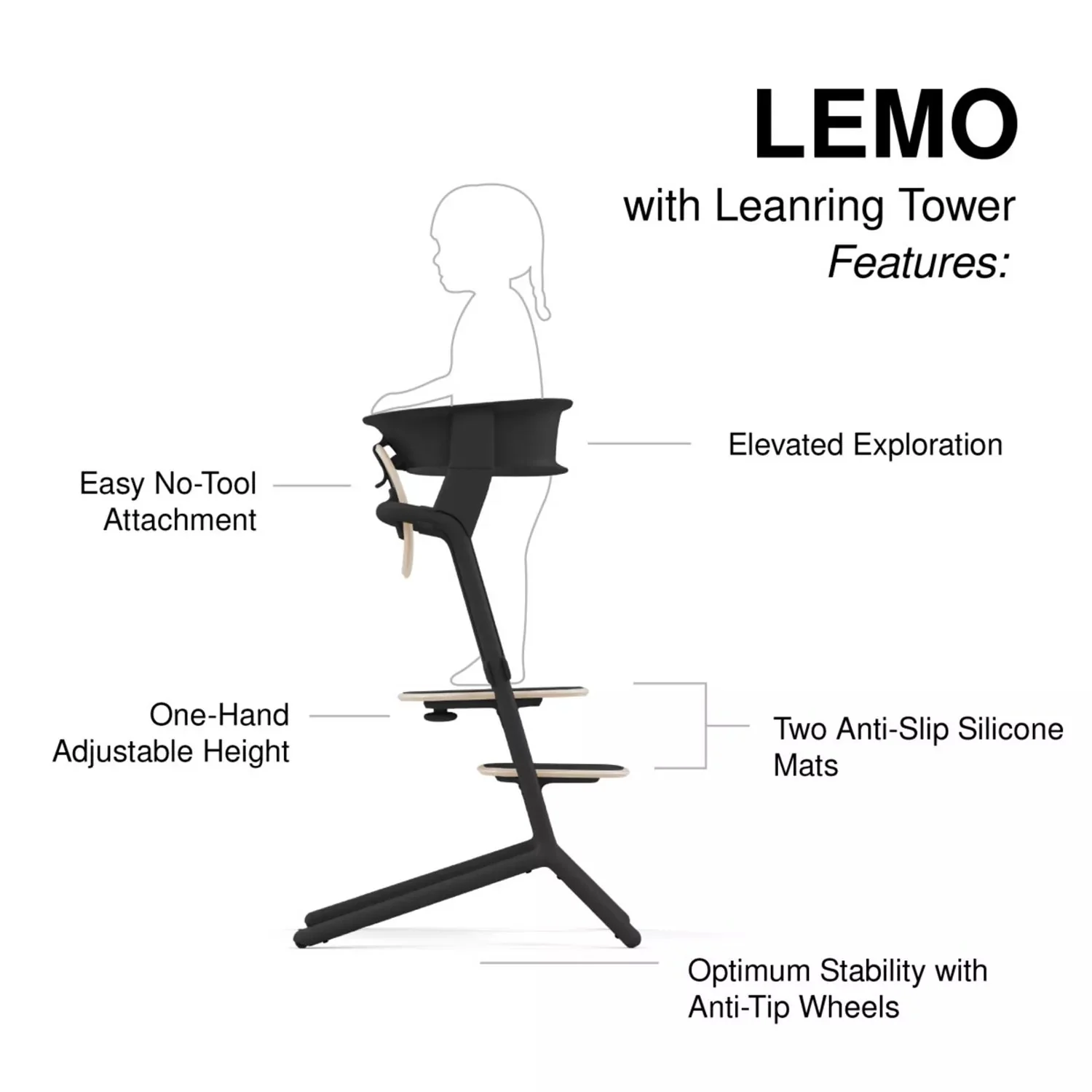 Lemo 3-in-1 High Chair + Learning Tower Bundle - Image 3