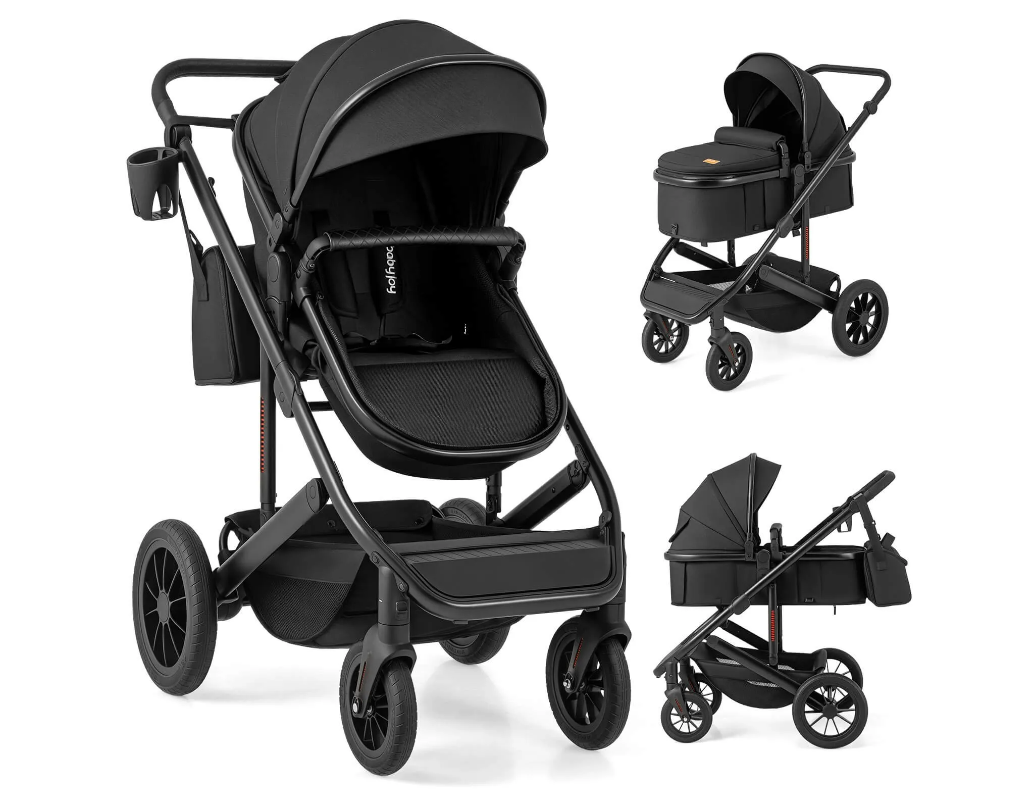 3-in-1 Newborn Stroller - Black