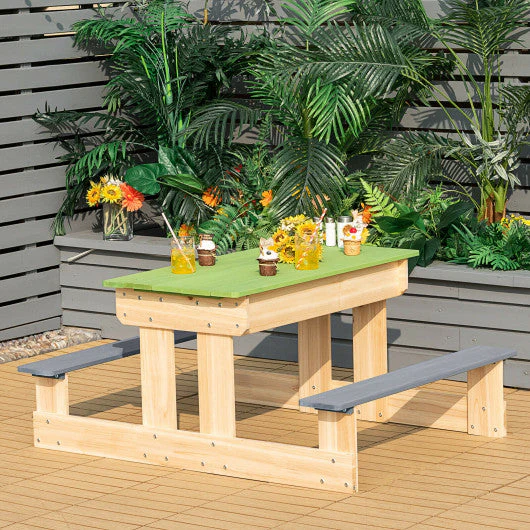 3-in-1 Outdoor Wooden Kids Water Sand Table With Play Boxes - Image 8