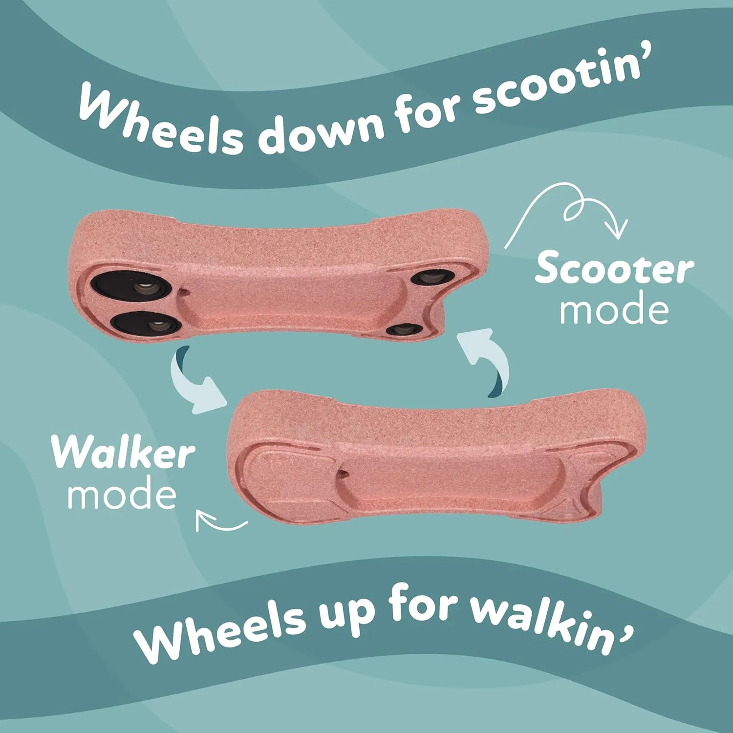 3-in-1 Scooter for Kids - Walker, Scooter & Caster Board - Pink - Image 6