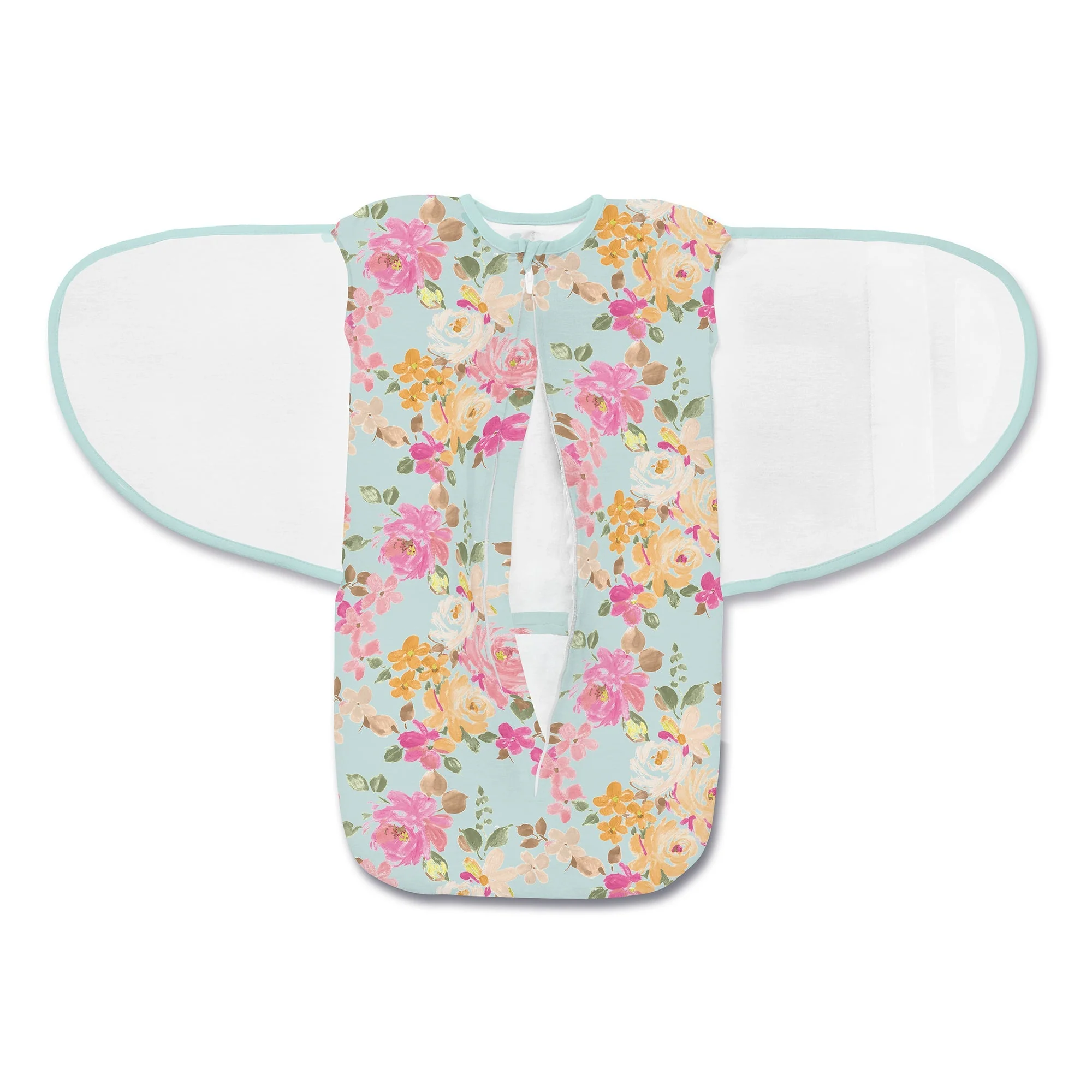 3-in-1 Swaddle Trio — Watercolor Bloom Aqua — Premium Activewear Jersey Knit — Arms Up, Arms Down, Arms Out - Image 3
