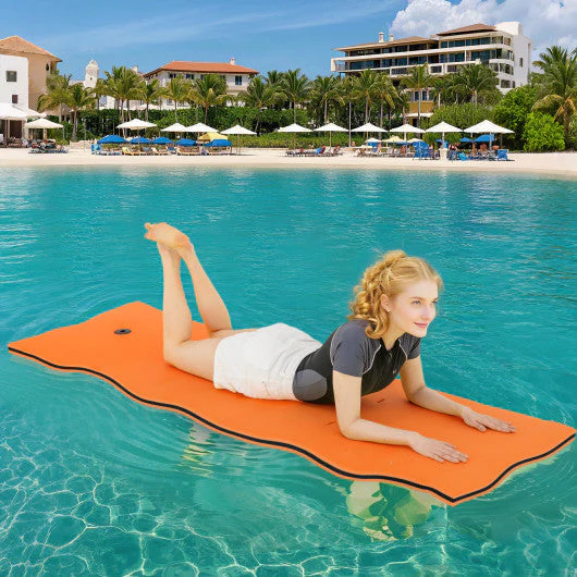 3-Layer Tear-Resistant Relaxing Foam Floating Pad-Orange - Image 2