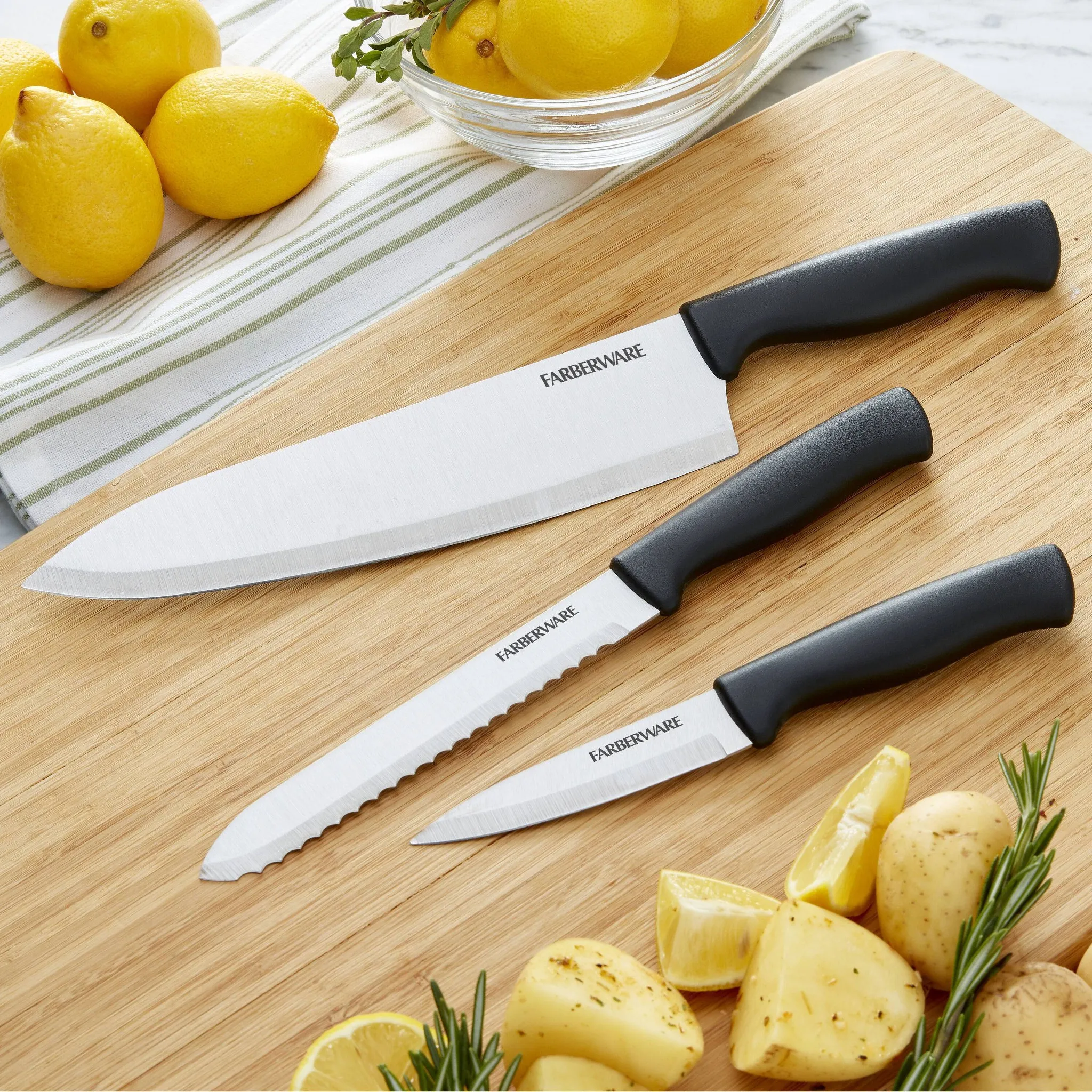 3 Piece Chef Knife Set - Black - Image 4