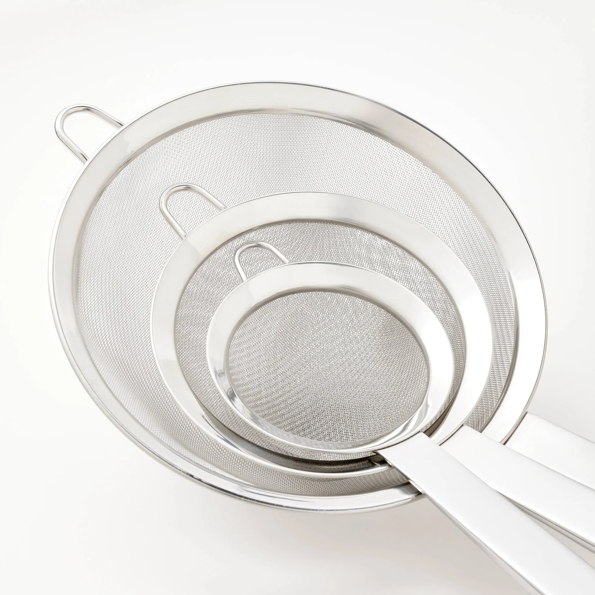 3-Piece Stainless Steel Mesh Strainer Set - Silver - Image 3