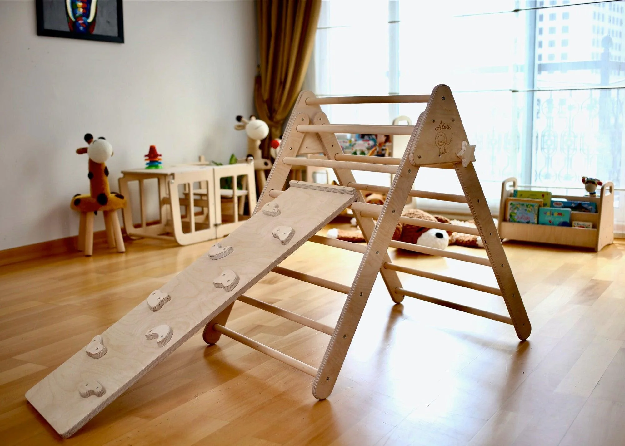 Montessori Climbing Set (3 Pieces)| Pikler Triangle, Climbing Arch & Ramp - Image 22