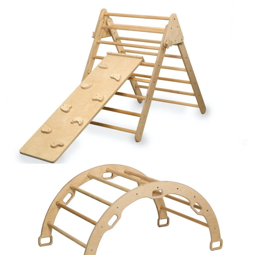 Montessori Climbing Set (3 Pieces)| Pikler Triangle, Climbing Arch & Ramp - Image 29