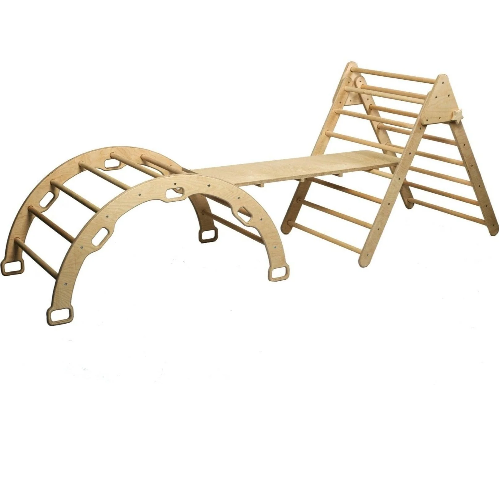 Montessori Climbing Set (3 Pieces)| Pikler Triangle, Climbing Arch & Ramp - Image 5