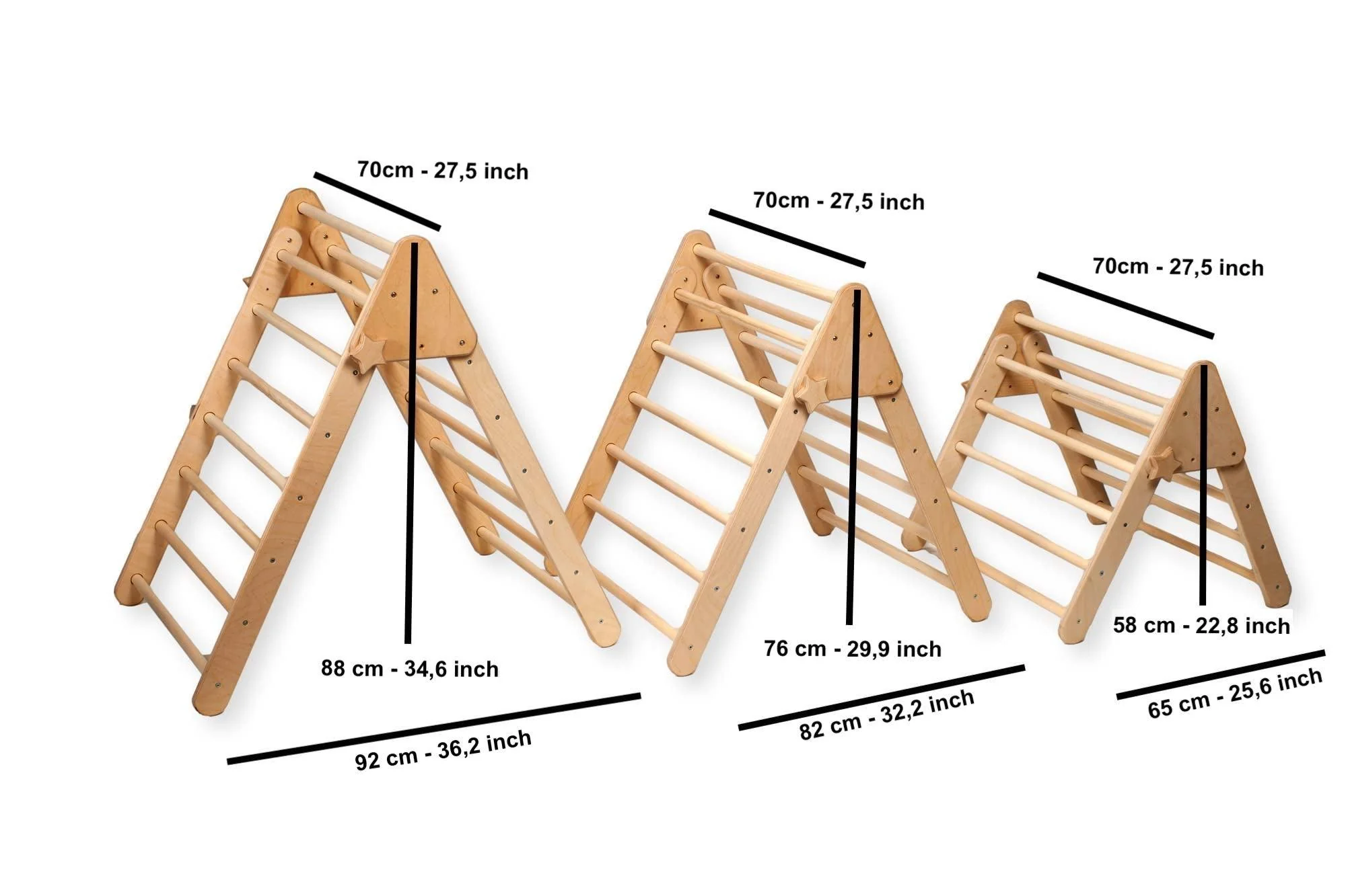 3 Size Montessori Triangle Climber Set | Indoor Playground for Kids - Image 2
