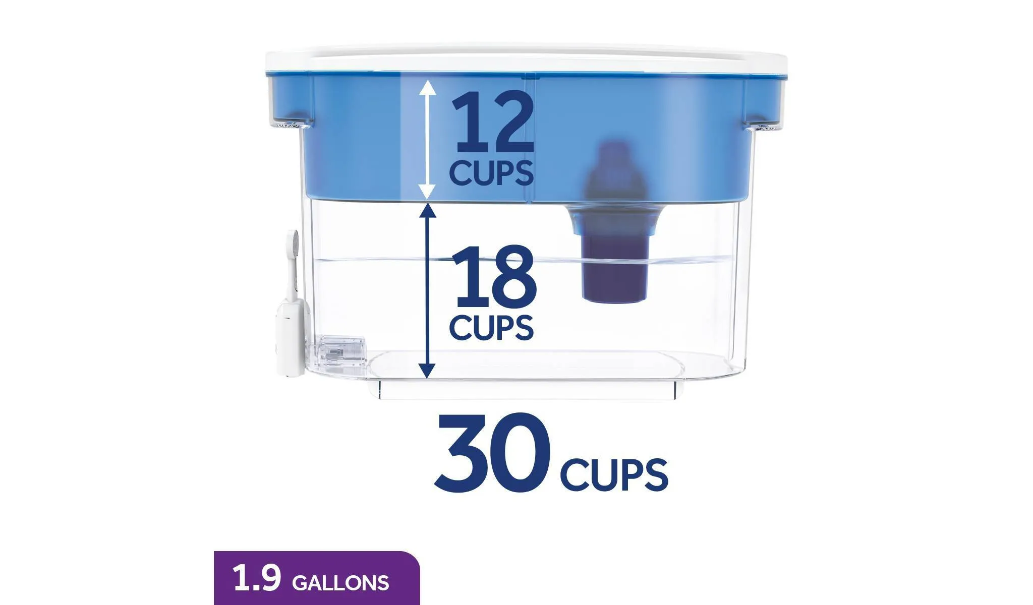 30-Cup Water Filtration Dispenser - Blue - Image 3