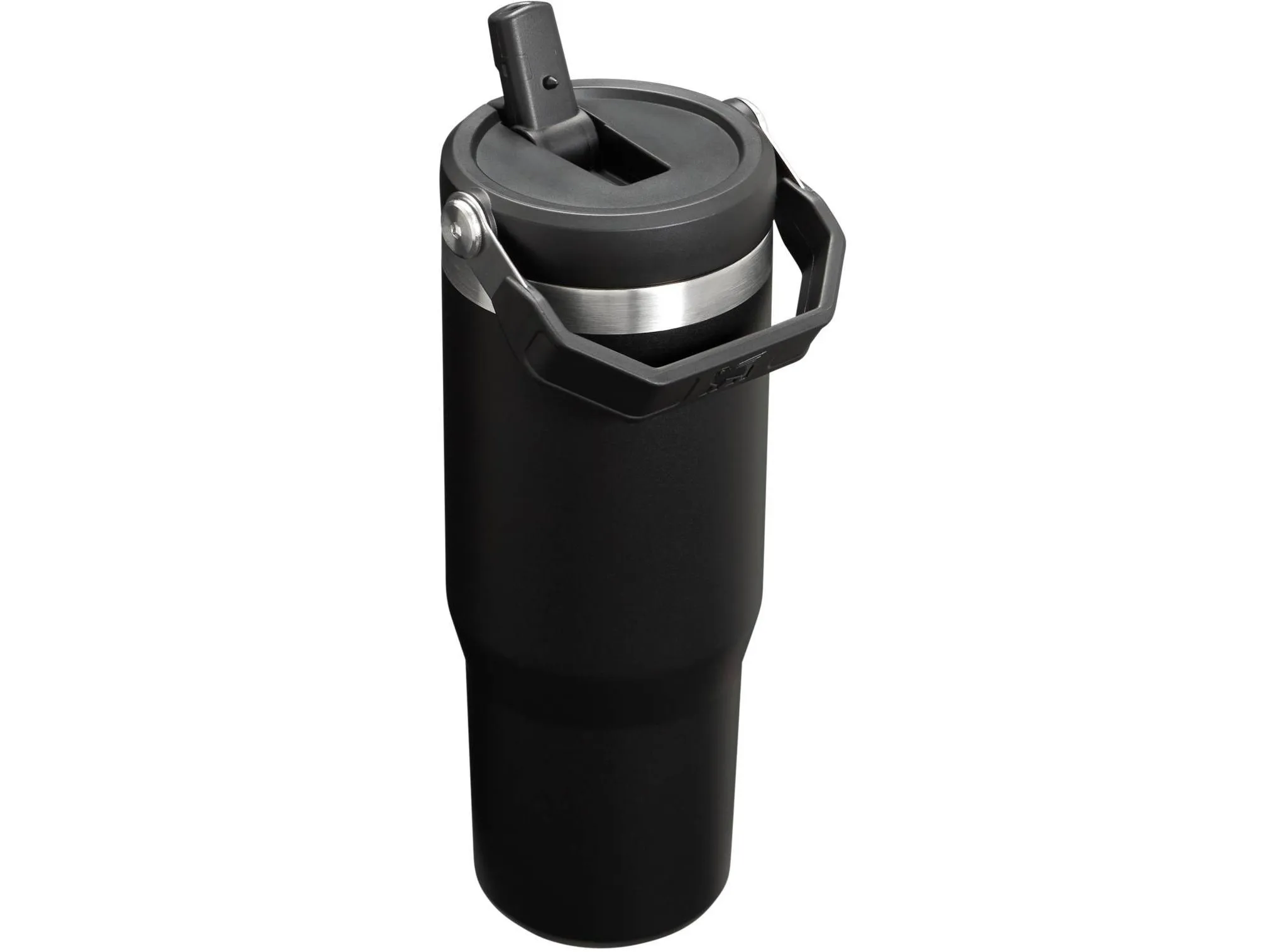 30 oz Stainless Steel Ice Flow Flip Straw Tumbler Black 2.0 - Image 2