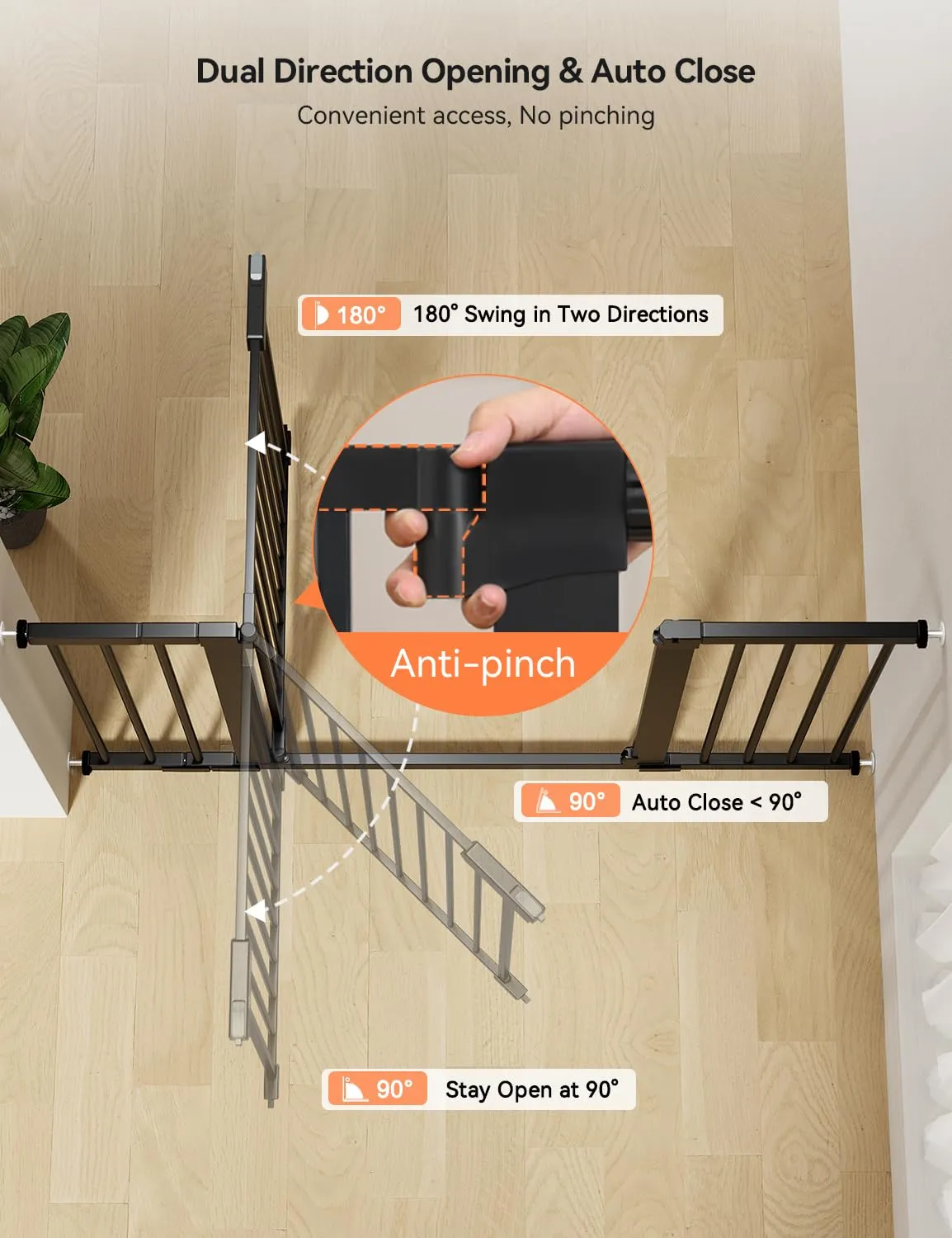 30" Tall Baby Gate - Black - Image 5