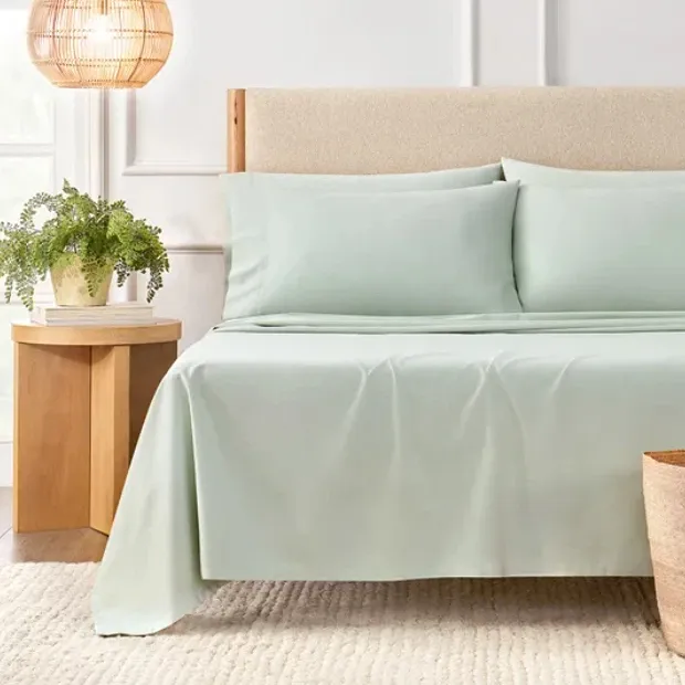300 TC 6-piece 100% Turkish Organic Cotton King Sheet - Sage Green