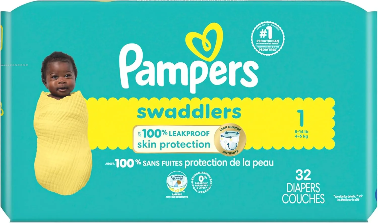 32 Ct Baby Diapers Size 1 - Swaddlers - Image 4