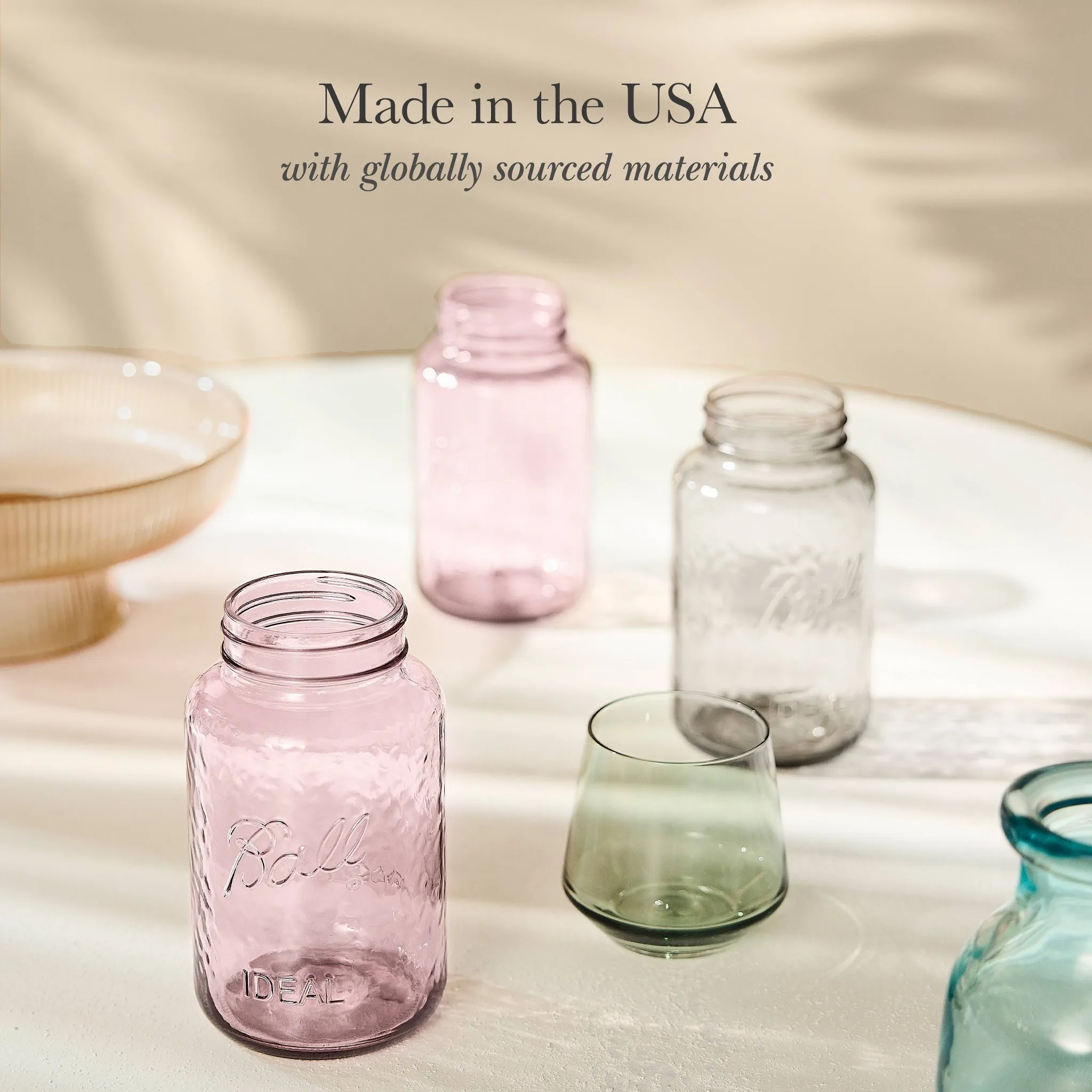 32oz 4pk Glass Regular Mouth Mason Color Jar with Lid and Band Sand - Image 4