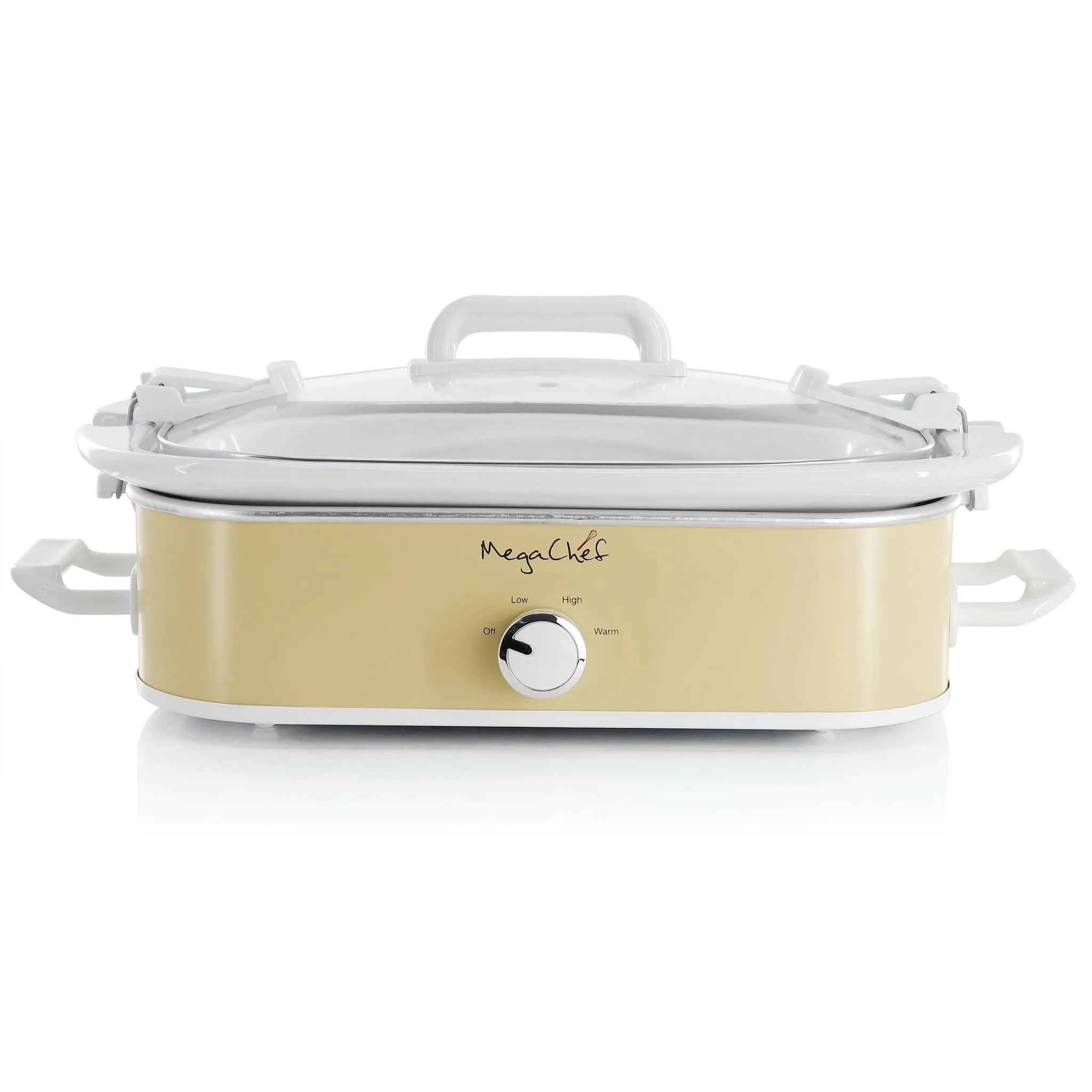 3.5qt Casserole Slow Cooker with 3 Temperature Settings Cream: Stainless Steel, Stoneware, Glass, Dishwasher-Safe Parts - Image 2