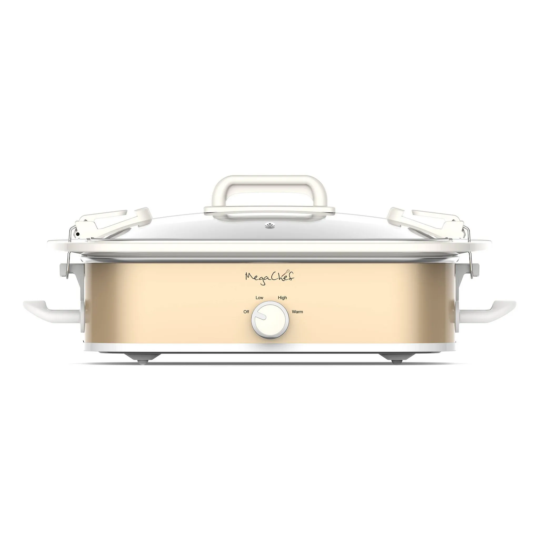 3.5qt Casserole Slow Cooker with 3 Temperature Settings Cream: Stainless Steel, Stoneware, Glass, Dishwasher-Safe Parts - Image 3