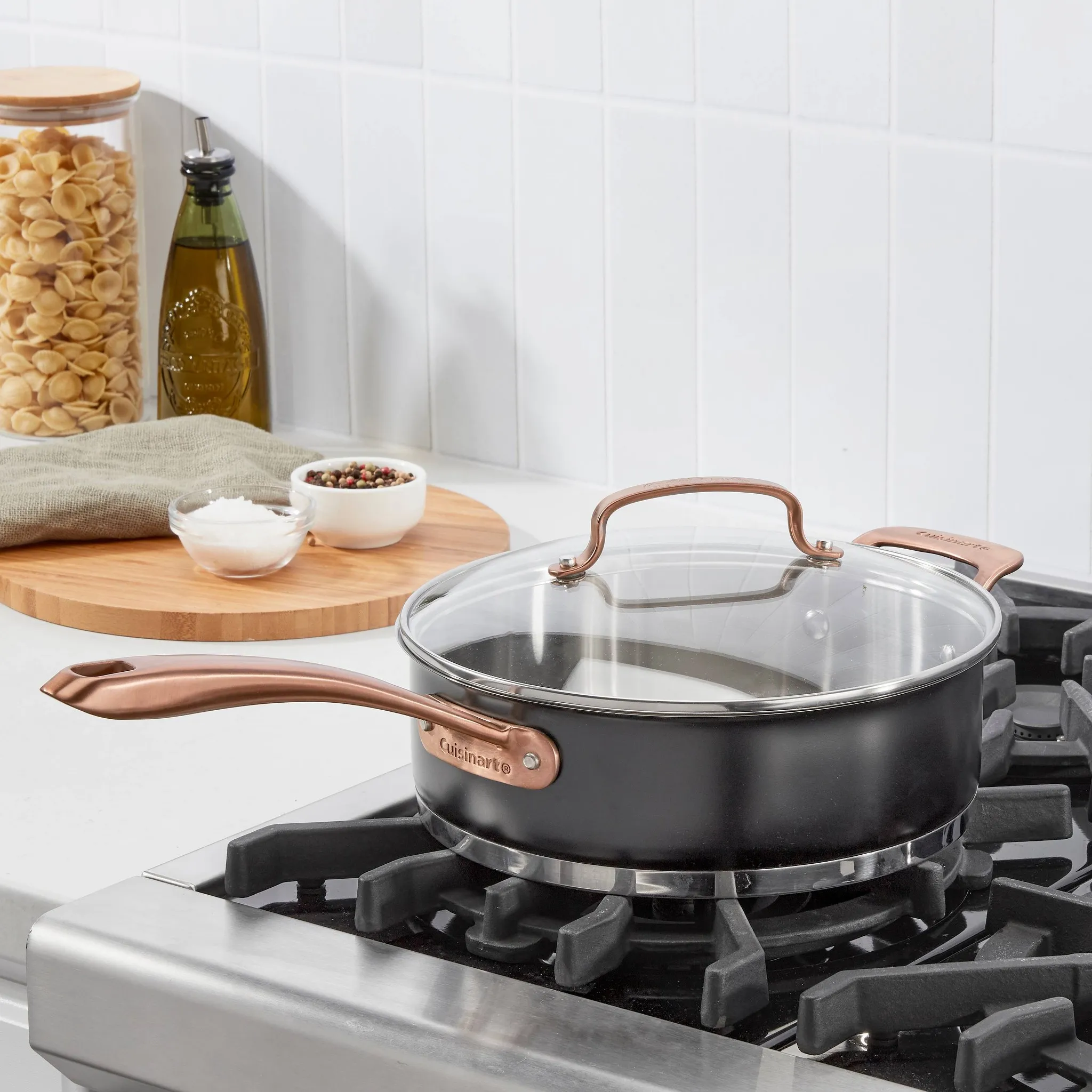 3.5qt Saute Pan with Cover and Helper Handle-Matte Black Stainless (See Description) - Image 2