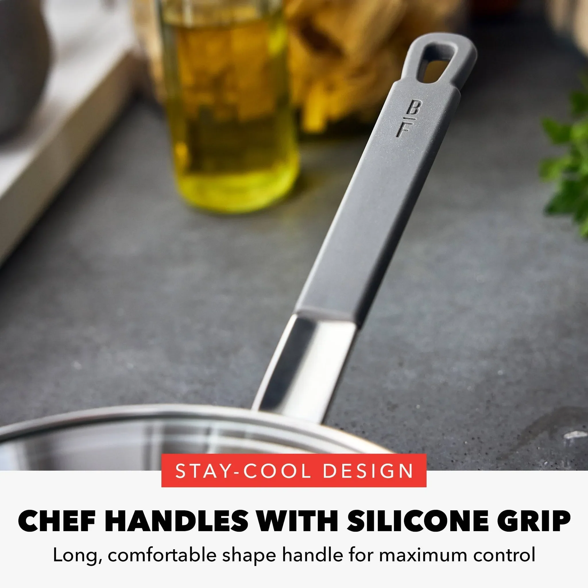 3.5qt Stainless Steel Covered Chef's Pan - Image 3