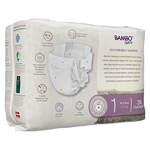 36 Ct Eco-Friendly Baby Diapers Size 1 - White - Image 2