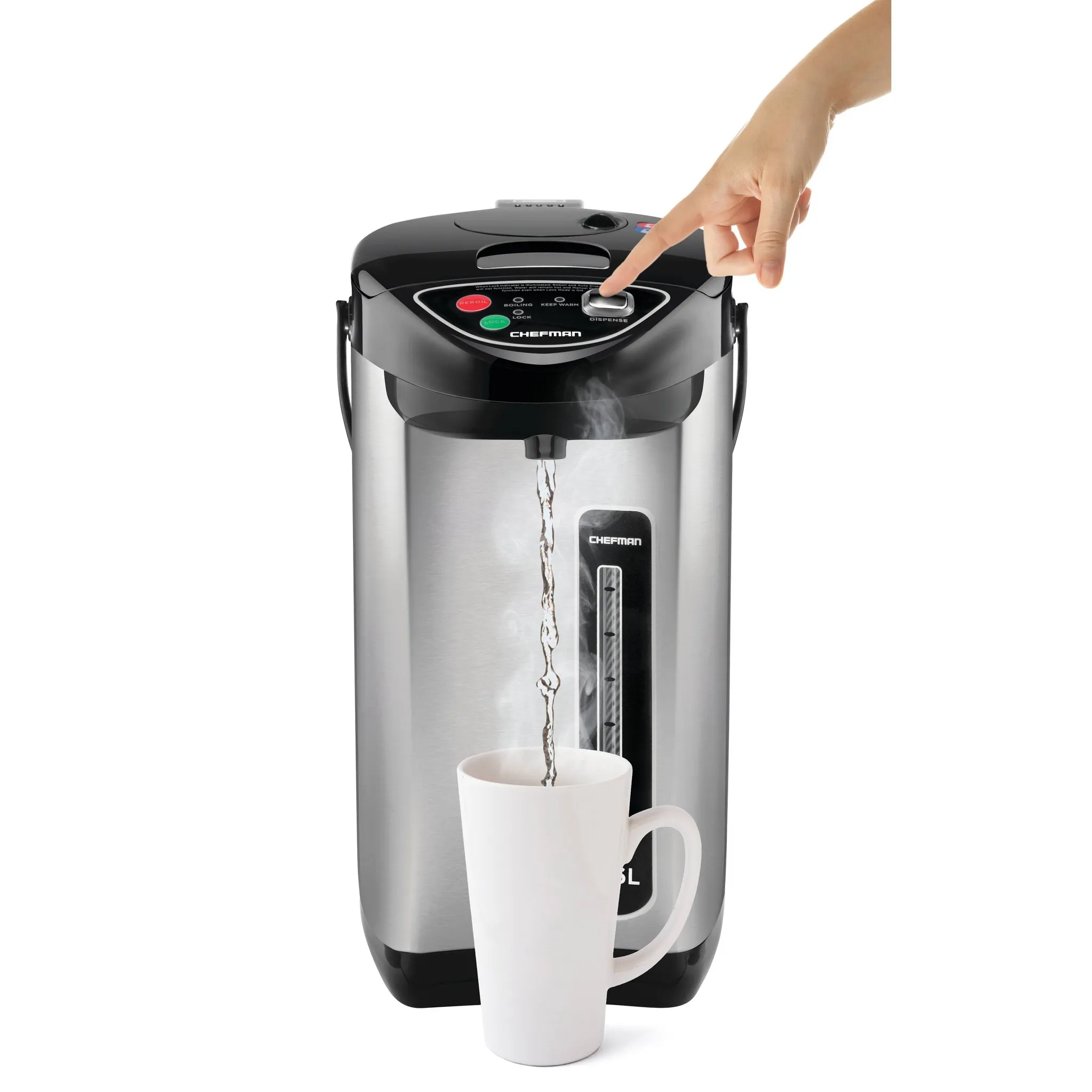3.6 Liter Electric Hot Water Pot w/ Dispenser - Stainless Steel - Image 4