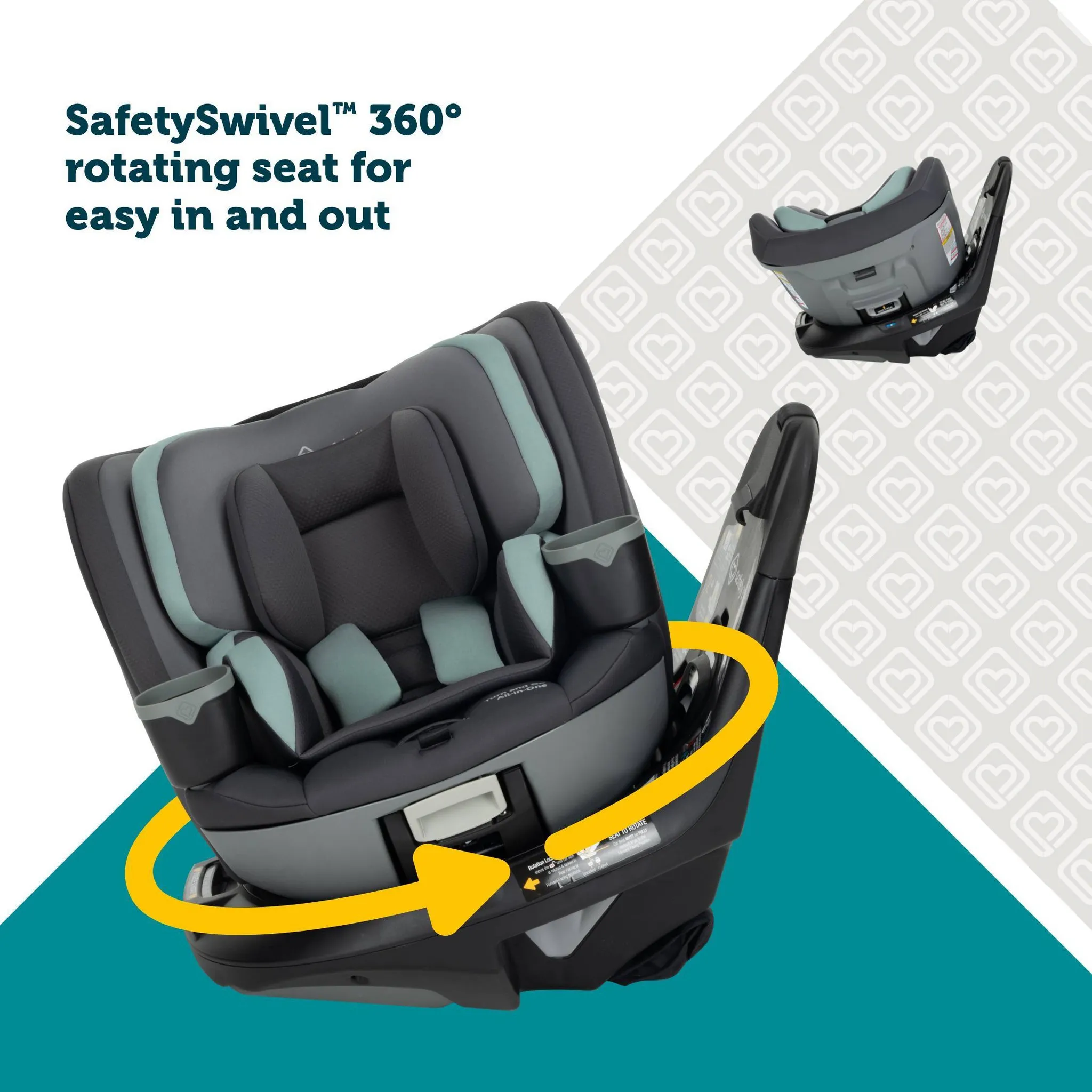 360 Rotating All-in-One Convertible Car Seat - Siberian Caviar - Image 5