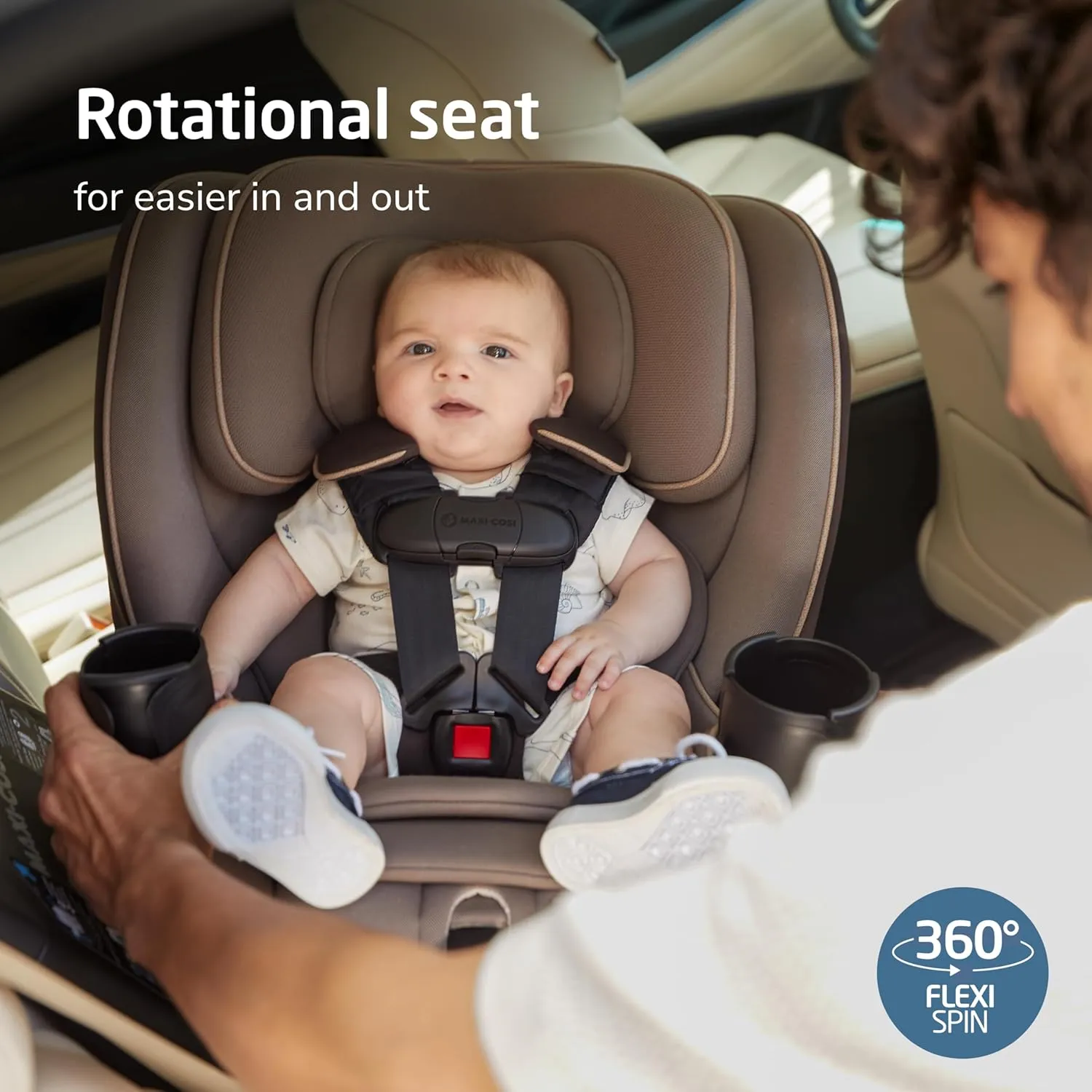 Andi 360 Rotating All-in-One Convertible Car Seat - Truffle - Image 3