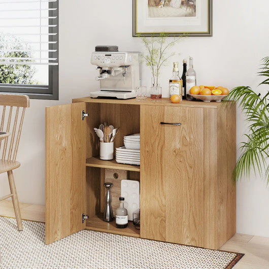 38 Inches Buffet Modern Sideboard Cabinet With Storage-Natural - Image 2