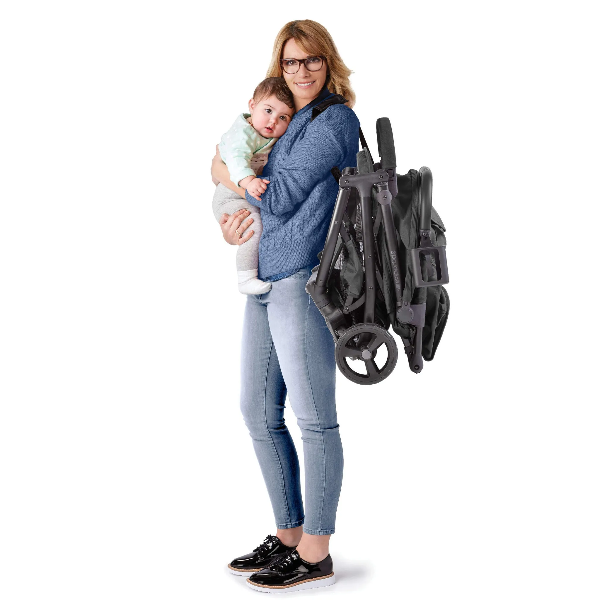 3D Quick Close Compact Fold Stroller - Black - Image 4