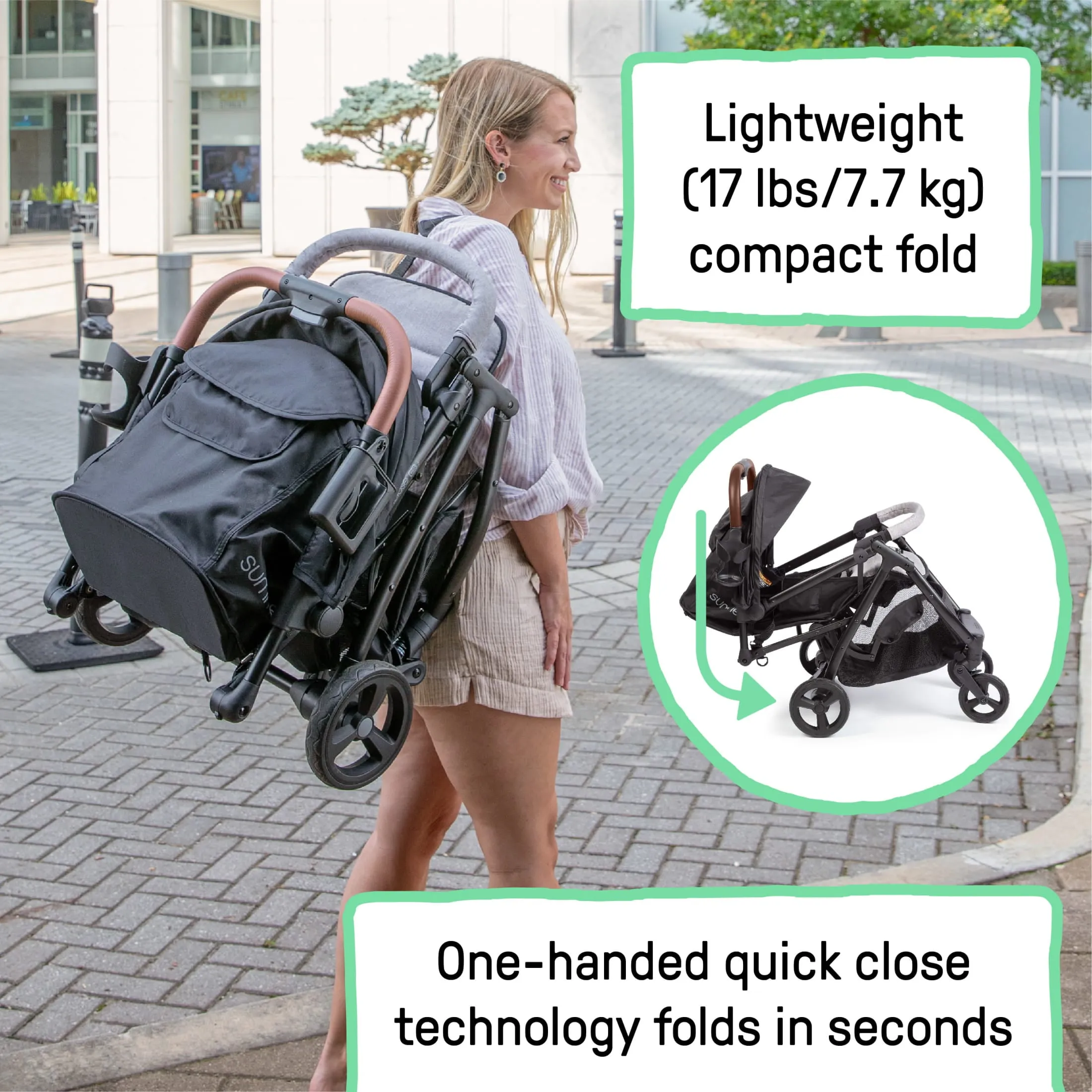 3Dquickclose CS+ Compact Fold Stroller - Grey - Image 3