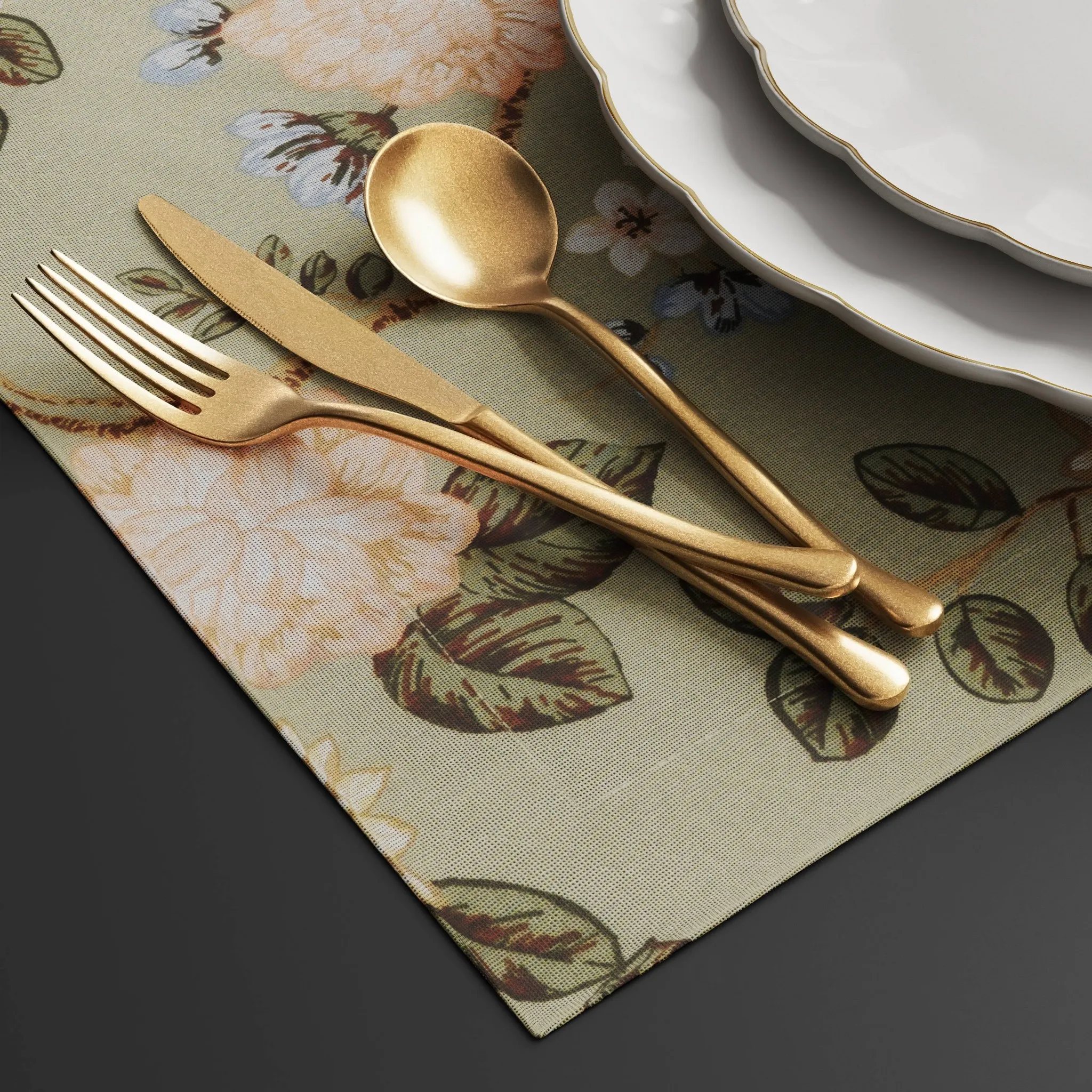 3pc Organic Tumbled Flatware Set Gold - Threshold™ - Image 2