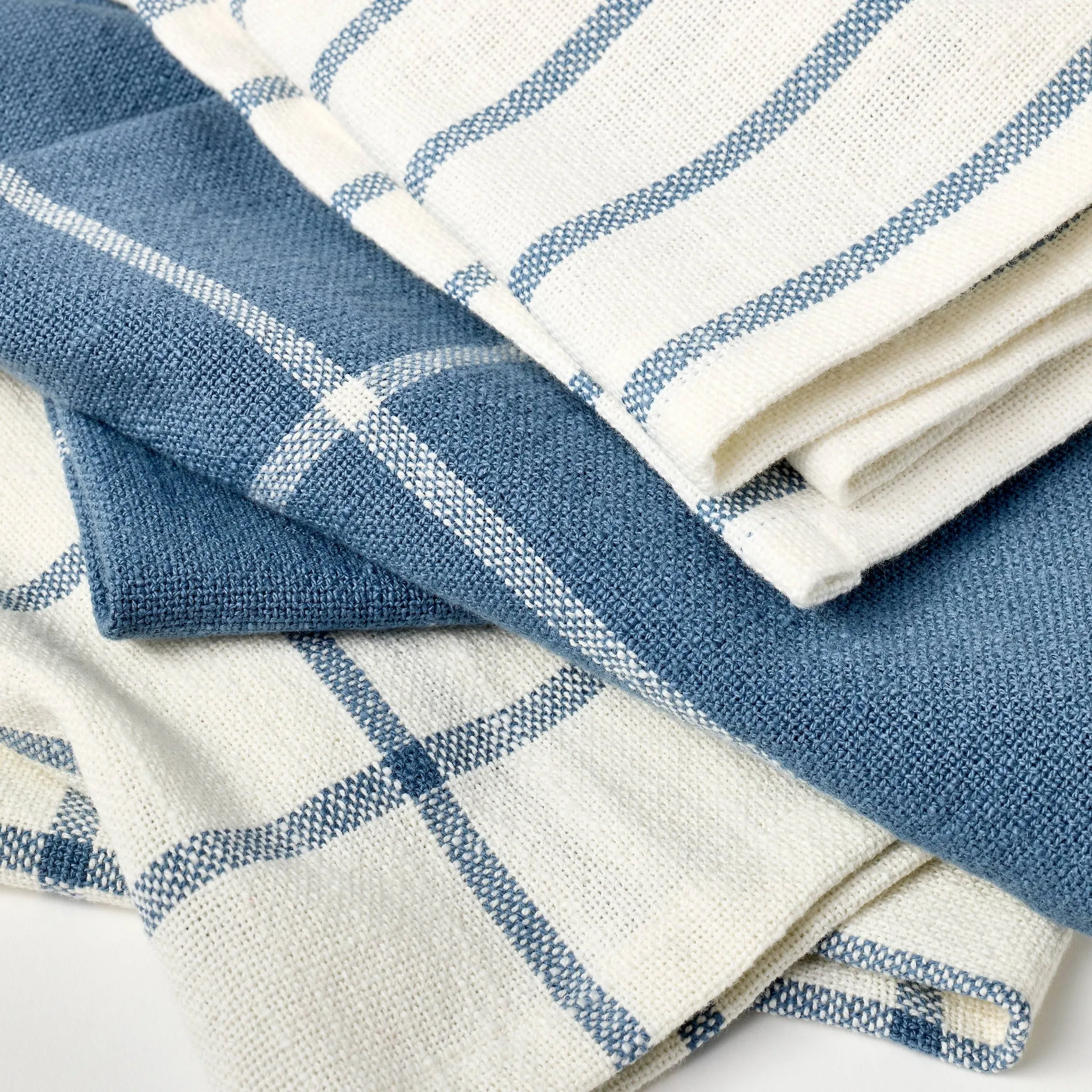 3pk Kitchen Towels Blue - Image 2