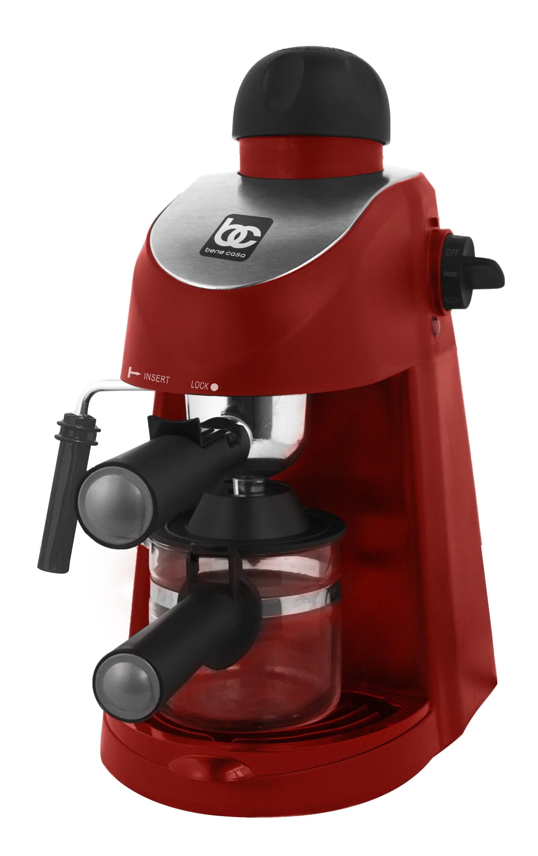 4-Cup Espresso Machine Coffee Maker - Red - Image 2