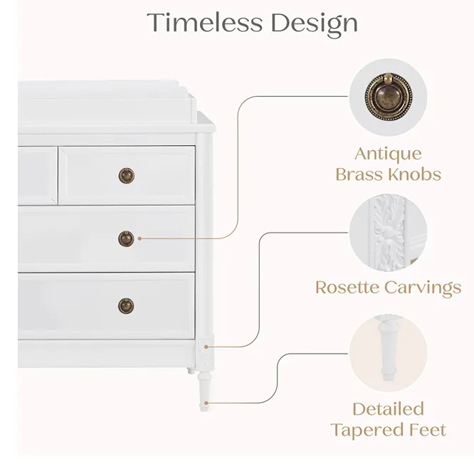 4 Drawer Dresser with Changing Top and Interlocking Drawers - Image 2