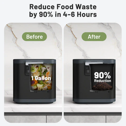 4 L Electric Composter With Lid and LED Display for Kitchen-Black - Image 5