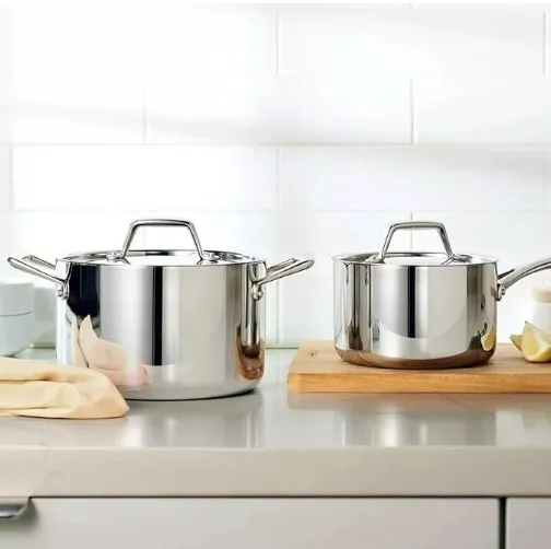 4 Piece Tri-Ply Clad Sauce Pan Set - Image 2