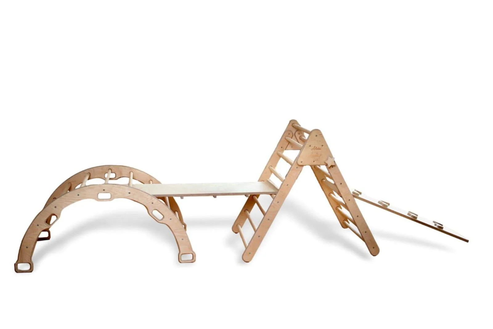 4 Pieces Montessori Climbing Set - Climbing Triangle - Arch/Rocker and 2 Ramps - Image 3