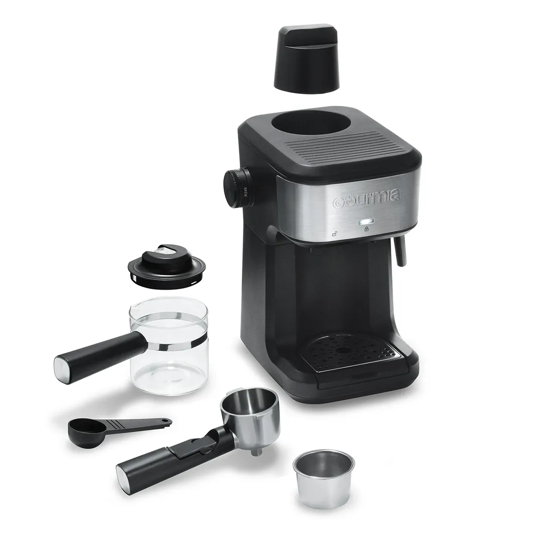 4 Shot Steam Espresso Maker with Frothing Wand- Black - Image 2