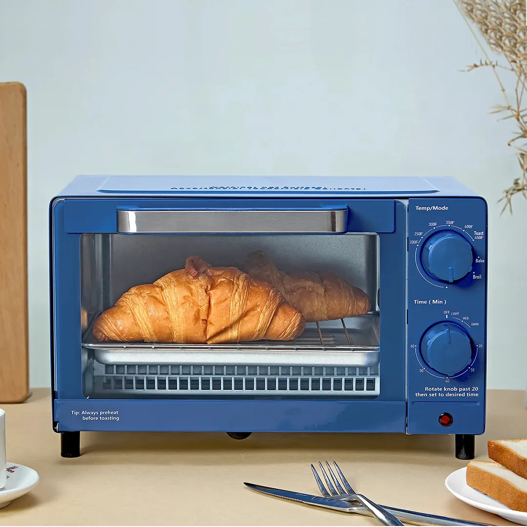 4 Slice Countertop Toaster Oven - Royal Blue - Image 3